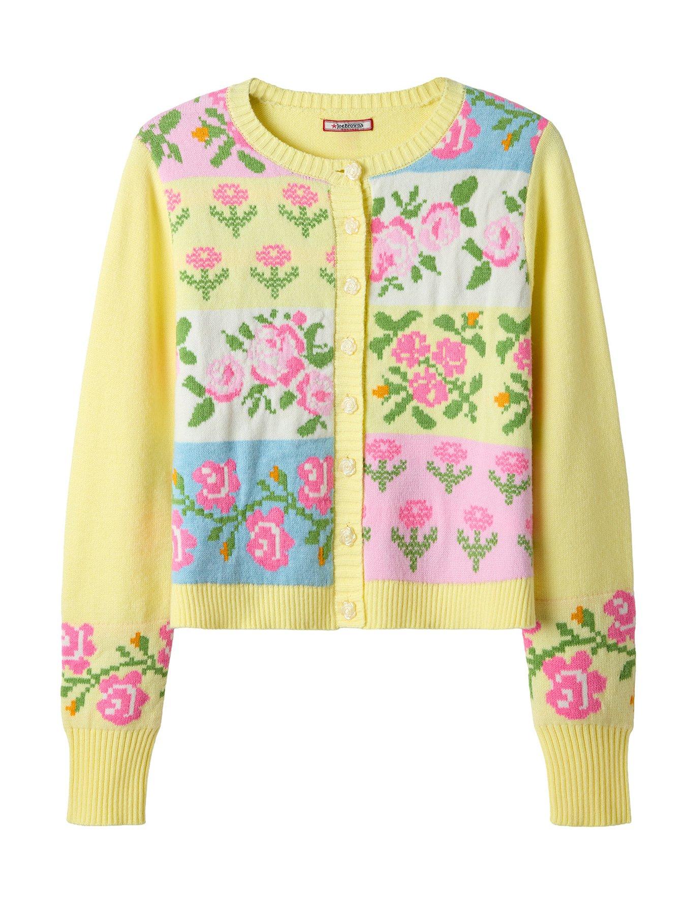 Joe Browns Felicity Patchwork Floral Cardigan - Yellow | Very
