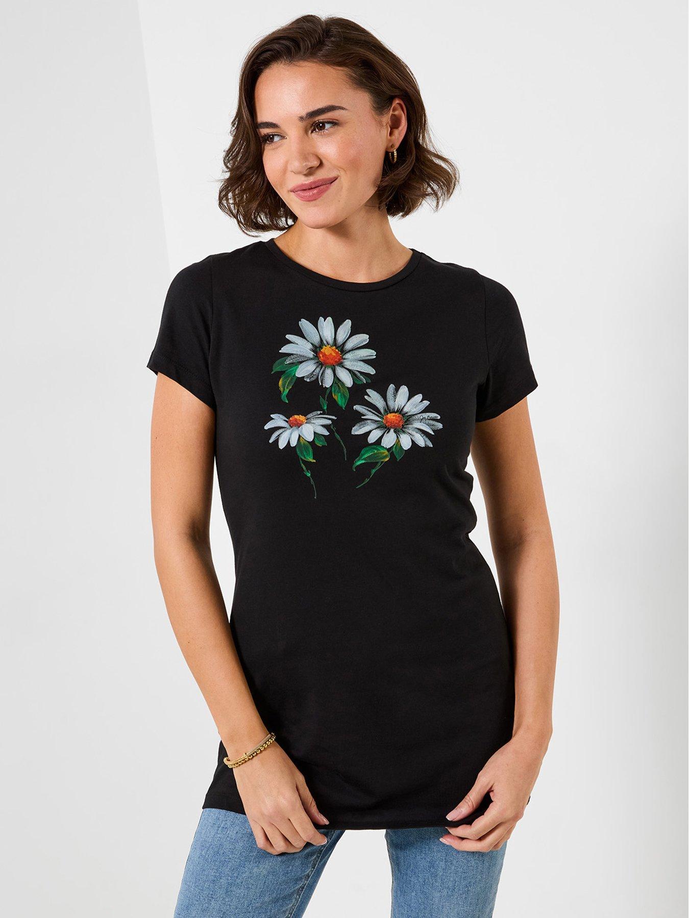Joe Browns Daisy Graphic Tunic Top - Black