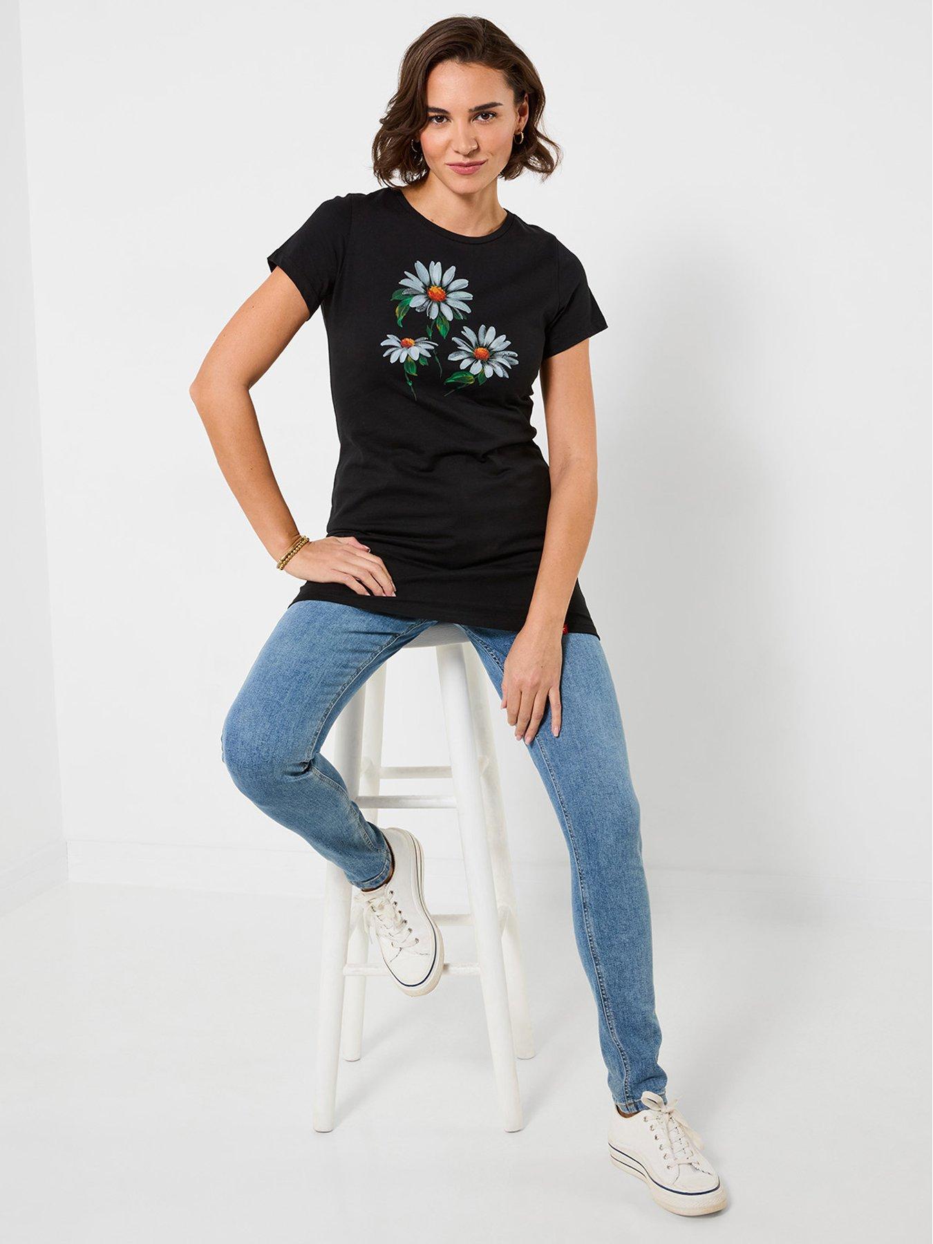 Image 3 of 5 of Joe Browns Daisy Graphic Tunic Top - Black