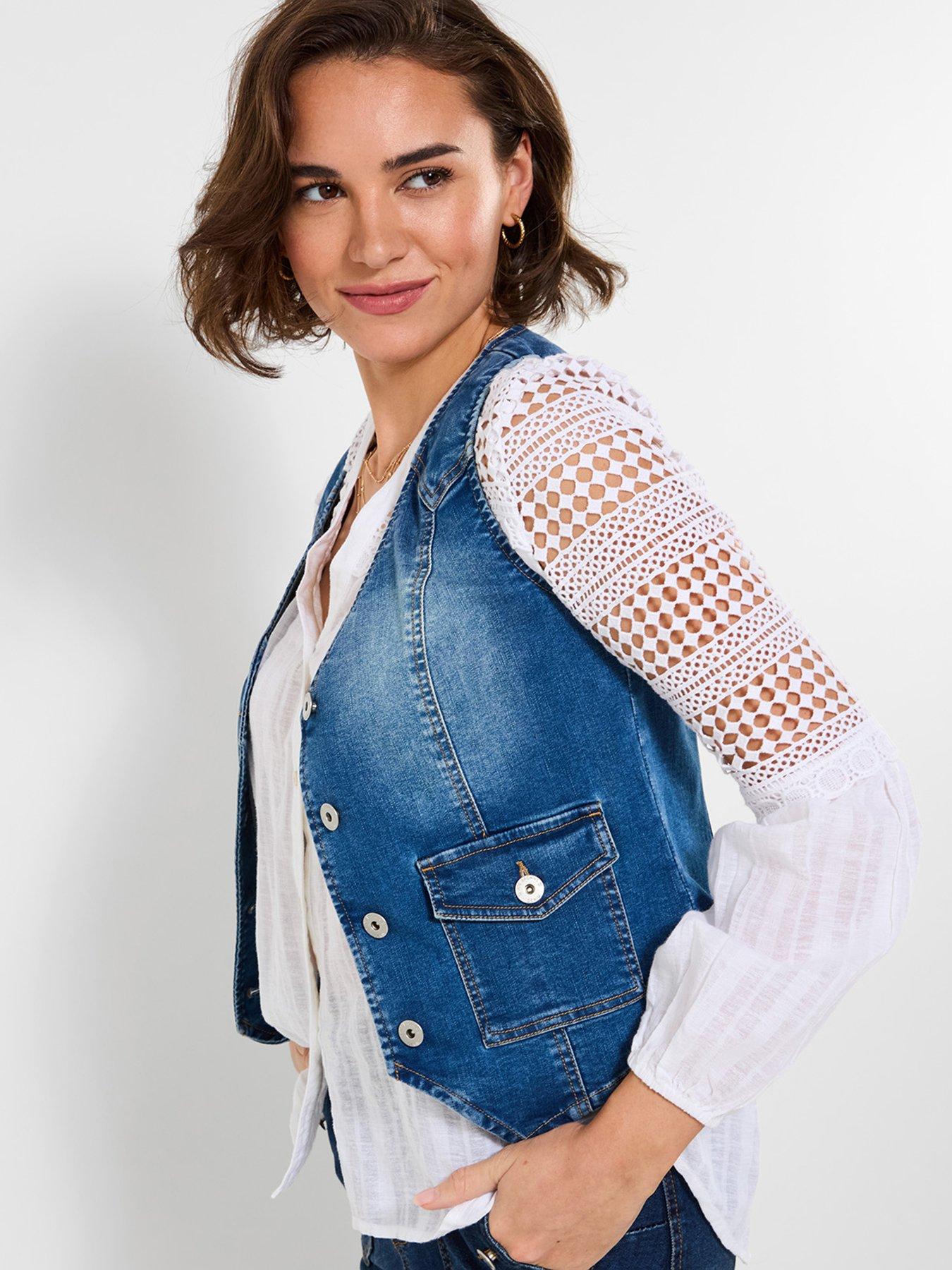 Joe Browns Dixie Stretch Denim Waistcoat - Blue