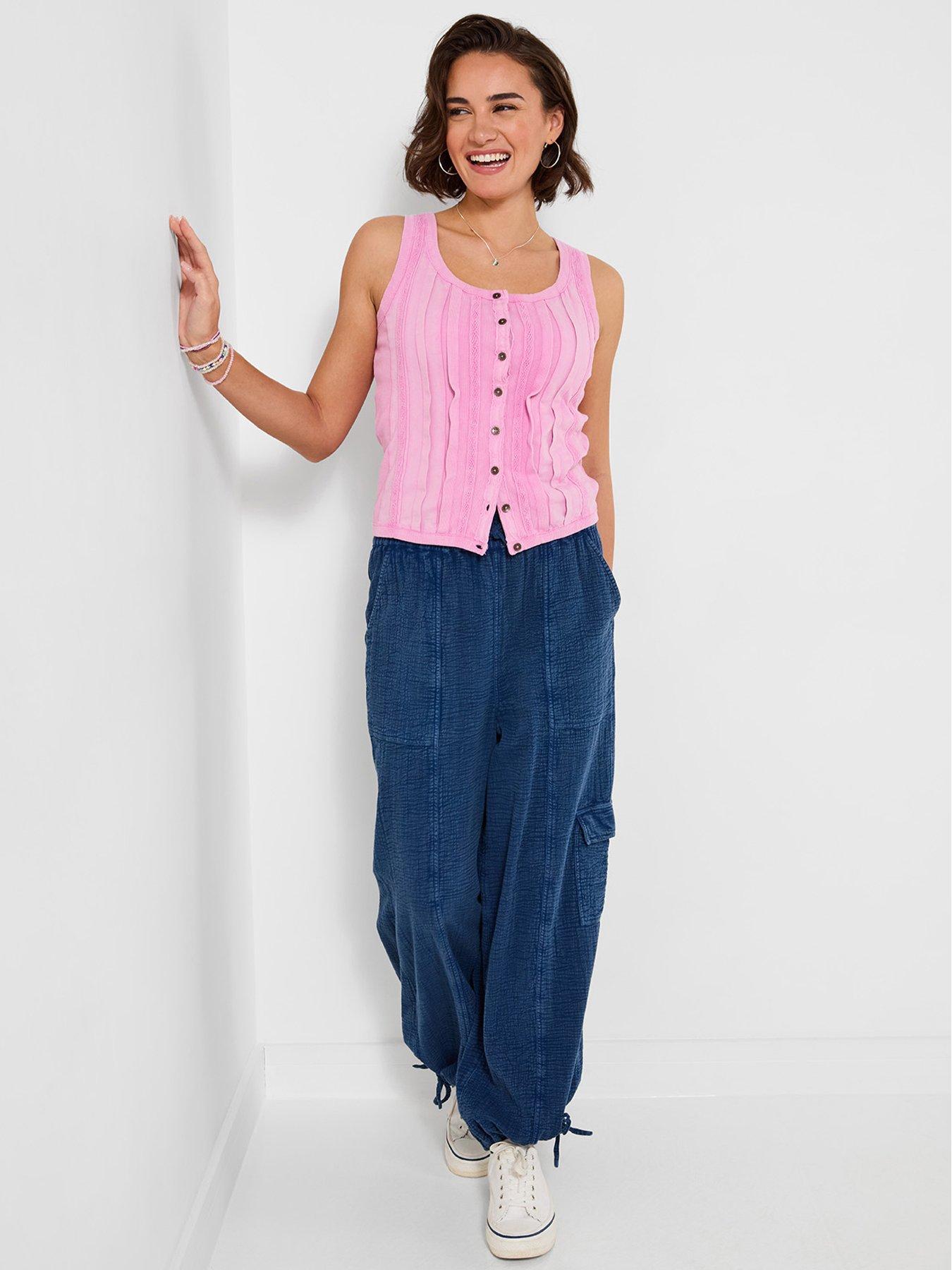Image 3 of 5 of Joe Browns Boho Bliss Button Through Vest Top - Pink