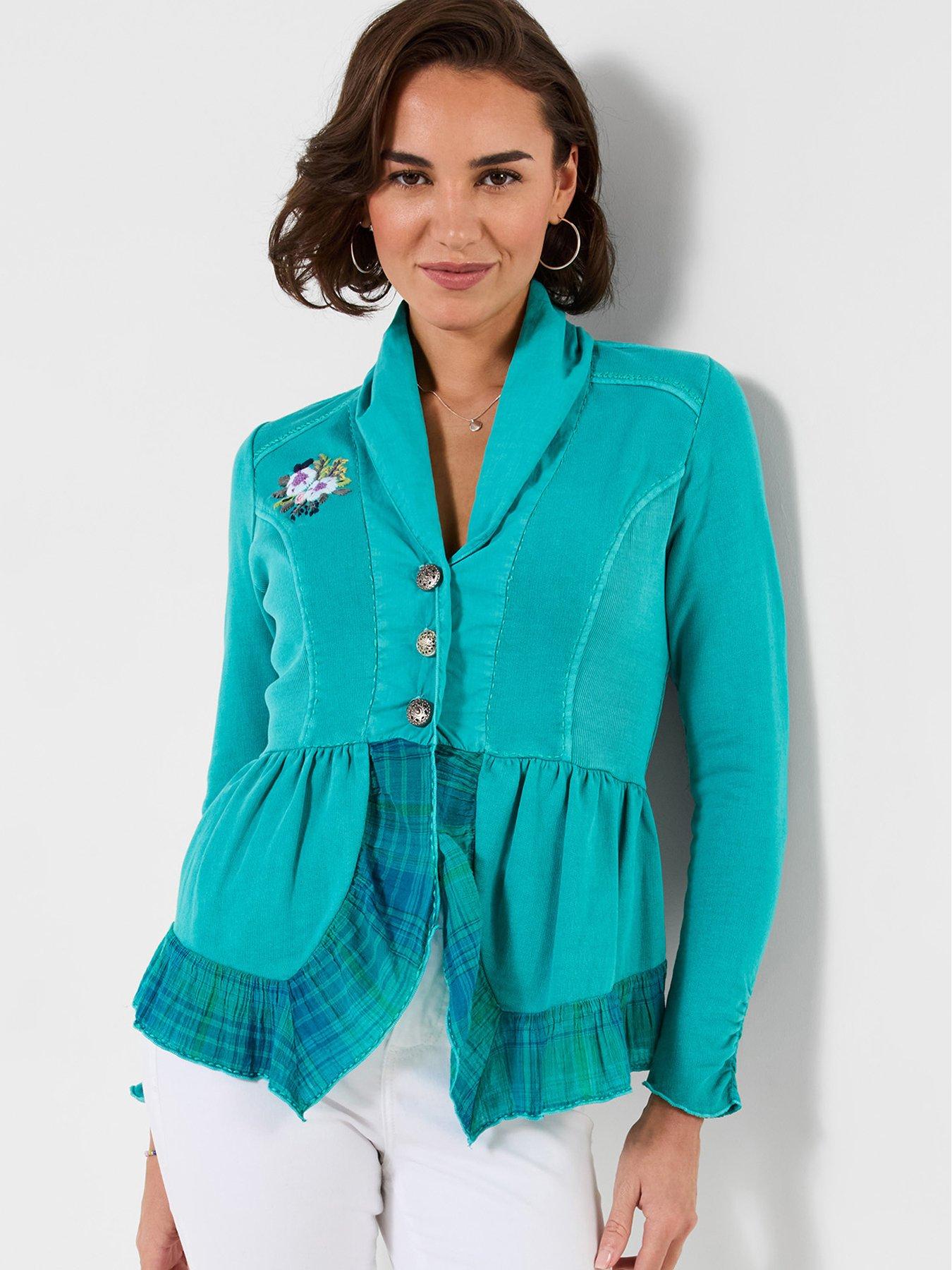 Image 1 of 5 of Joe Browns Carla Button Through Jersey Top - Blue