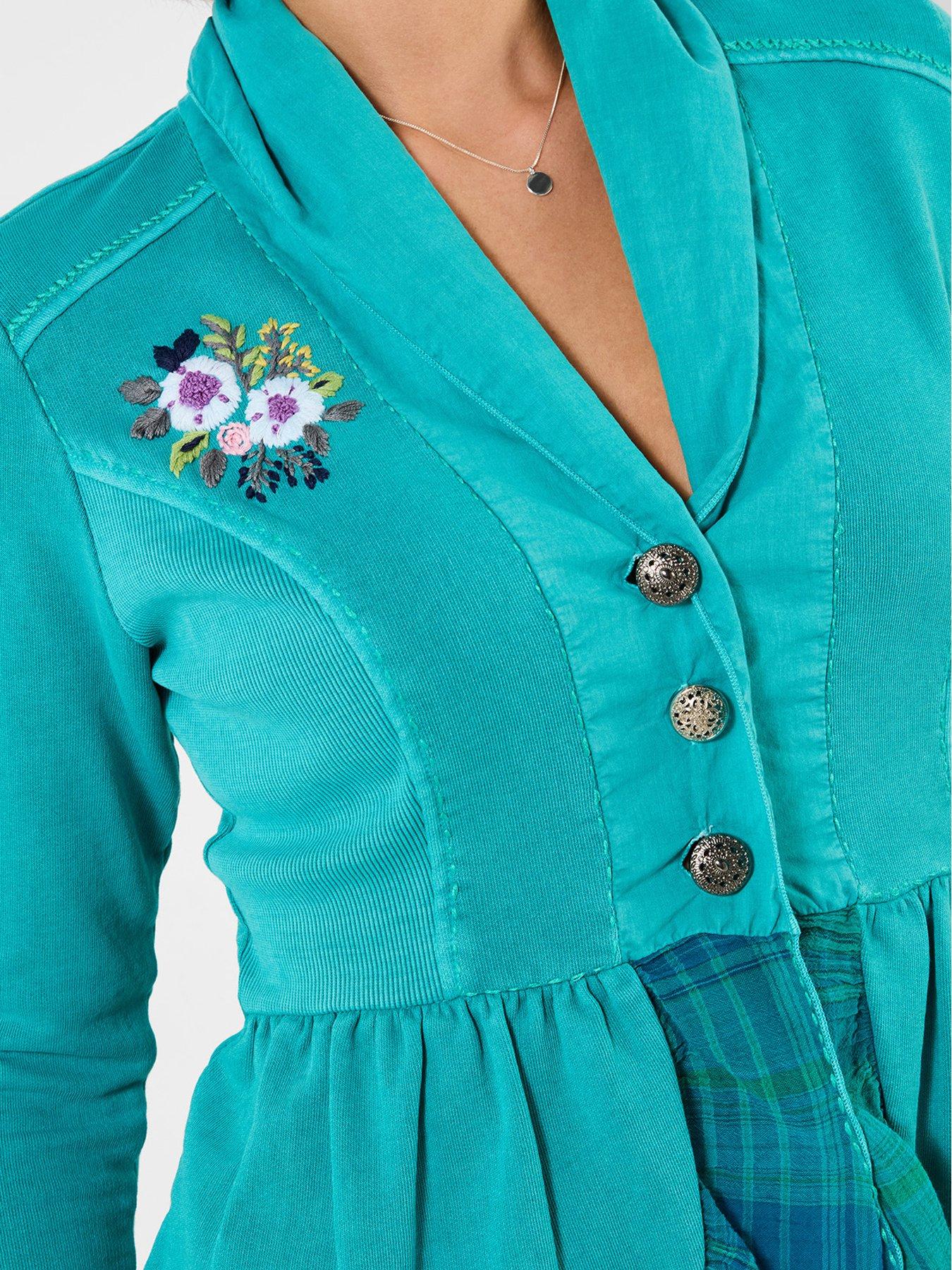 Image 4 of 5 of Joe Browns Carla Button Through Jersey Top - Blue