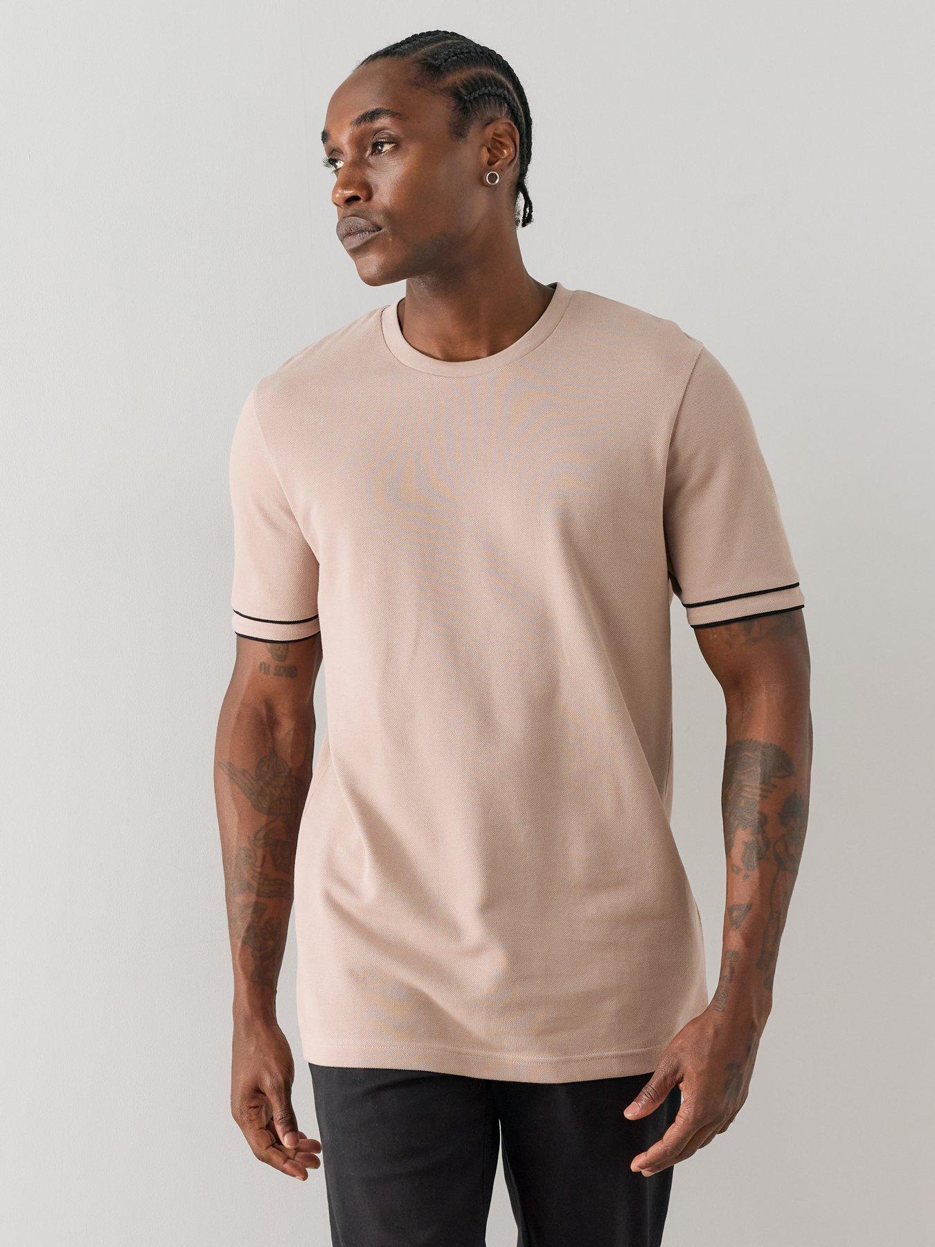 The Very Collection Textured Tipped T-Shirt - Brown