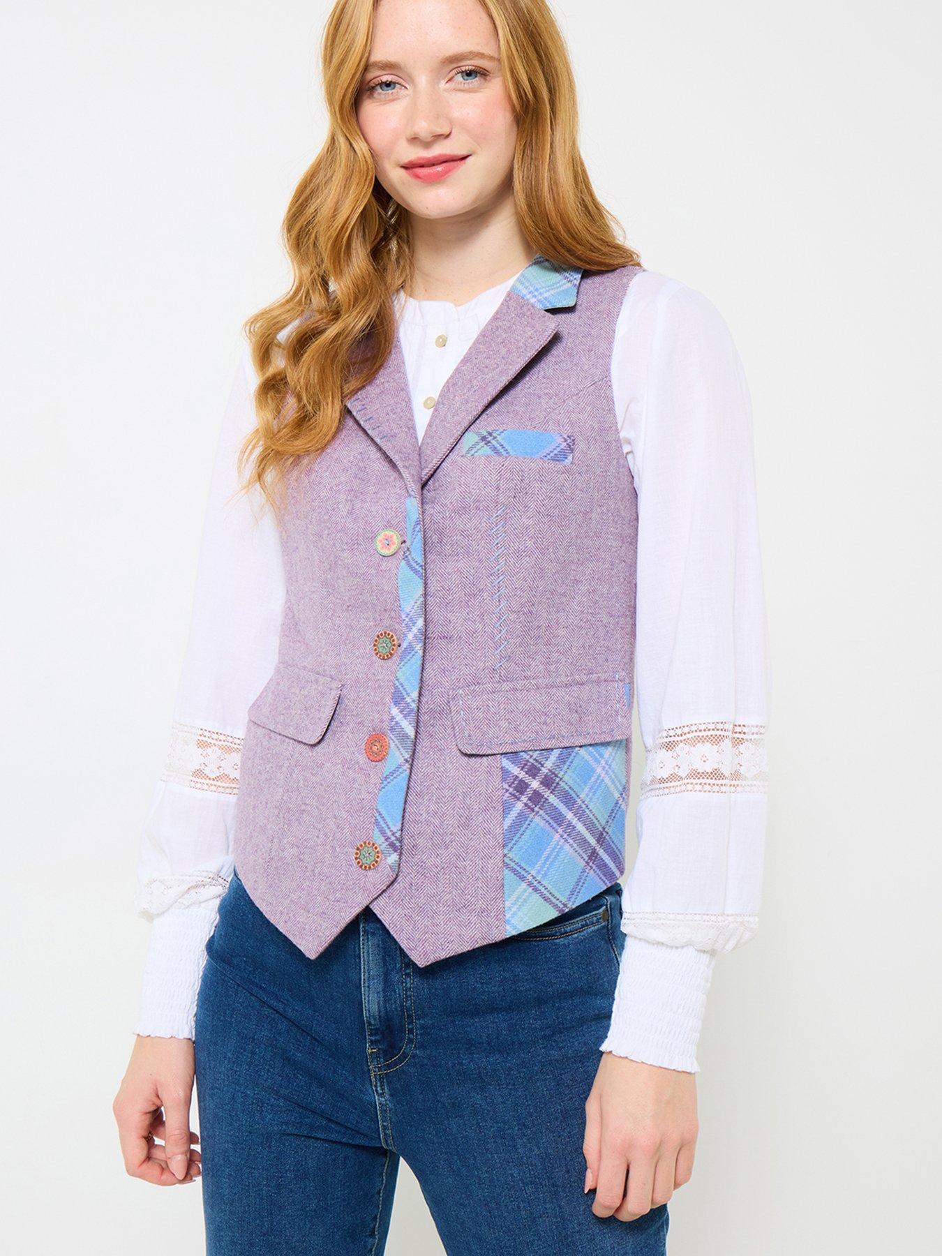 Joe Browns Mix It Up Tweed Waistcoat - Purple