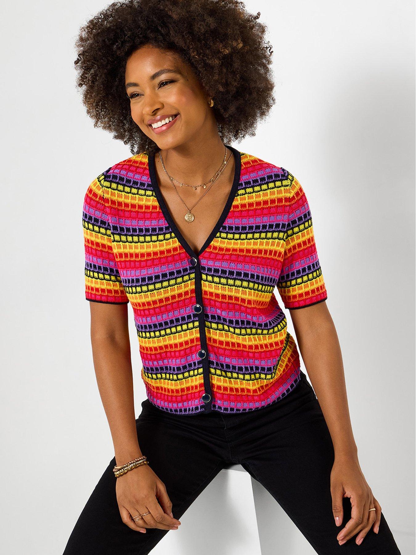 Joe Browns Freya Short Sleeve Cardigan - Red