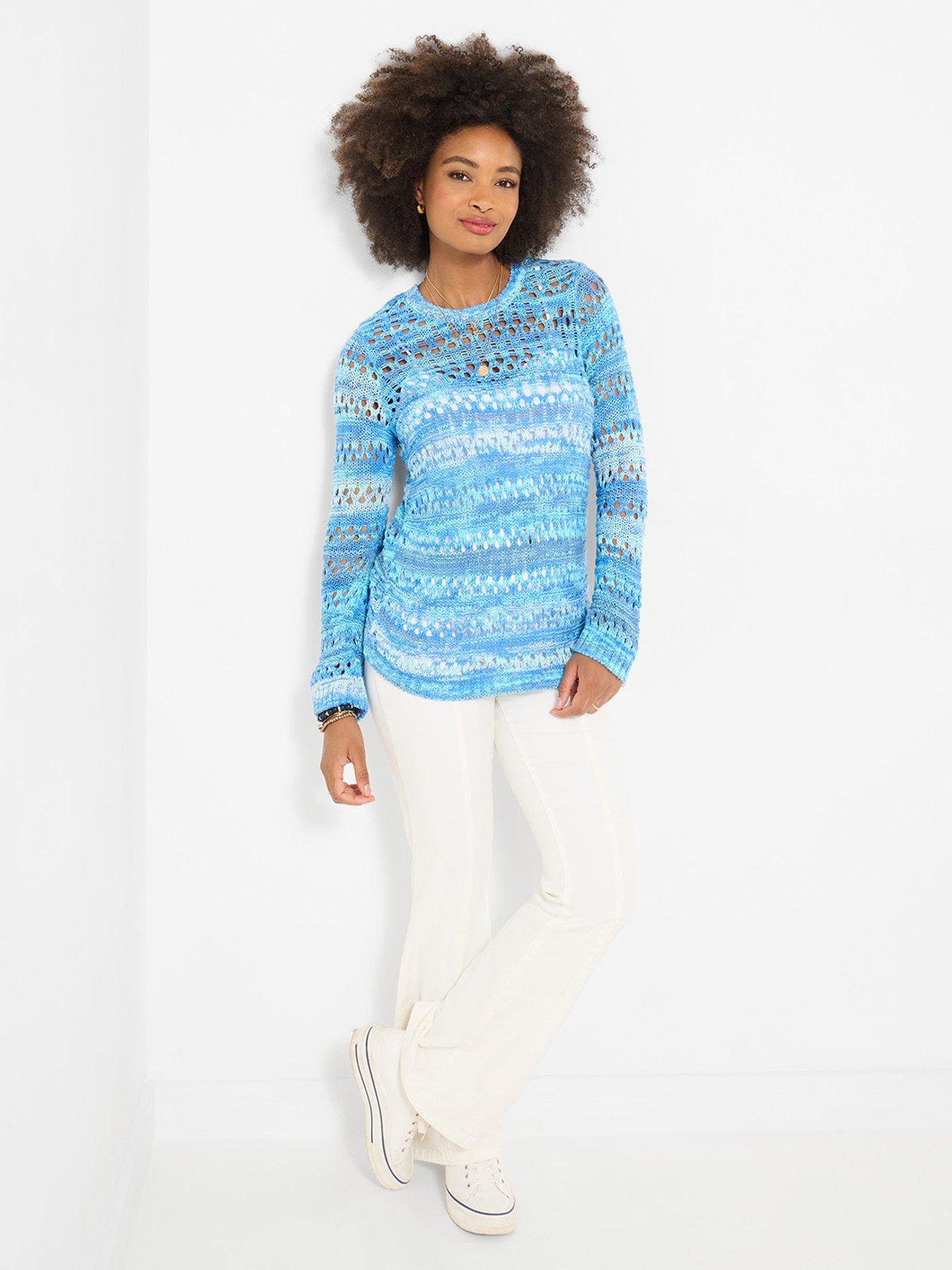 Image 4 of 6 of Joe Browns Summer Blues Boho Open Knit Jumper - Blue