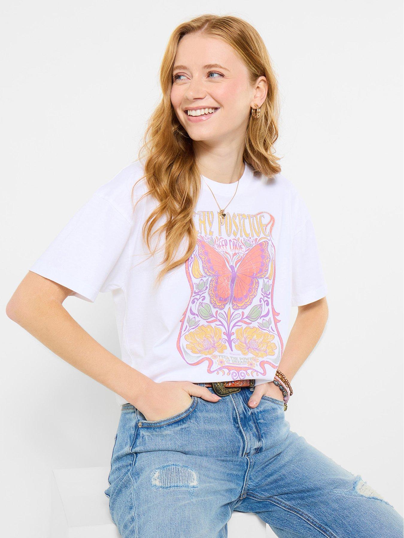 Image 1 of 5 of Joe Browns Positive Vibes Graphic Tee - White