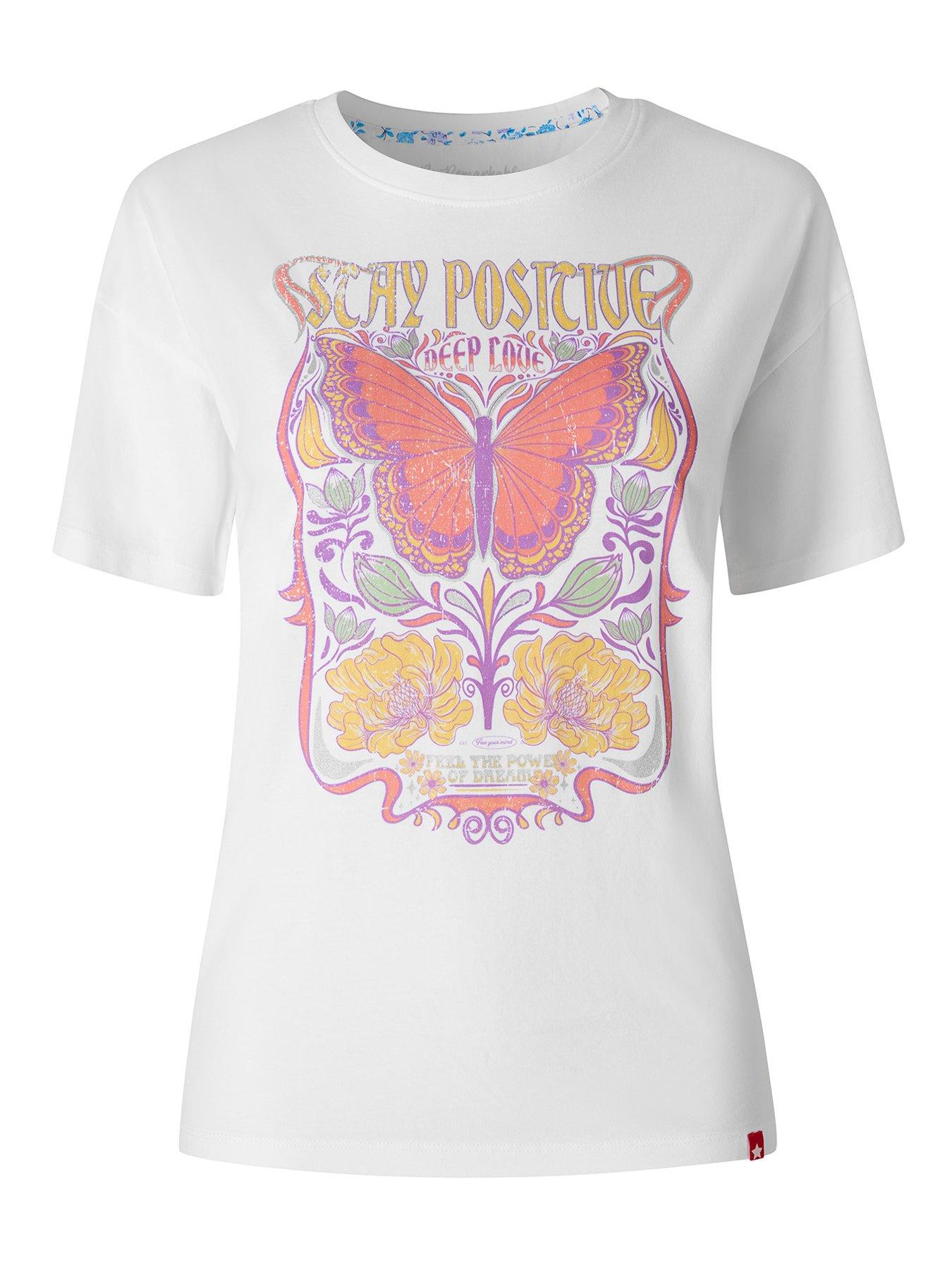Image 5 of 5 of Joe Browns Positive Vibes Graphic Tee - White