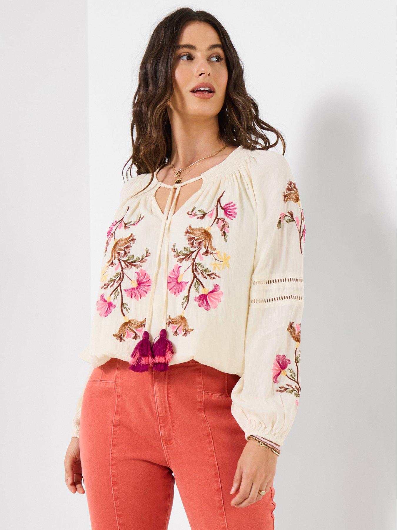 Joe Browns Sunset Skies Peasant Top - Cream