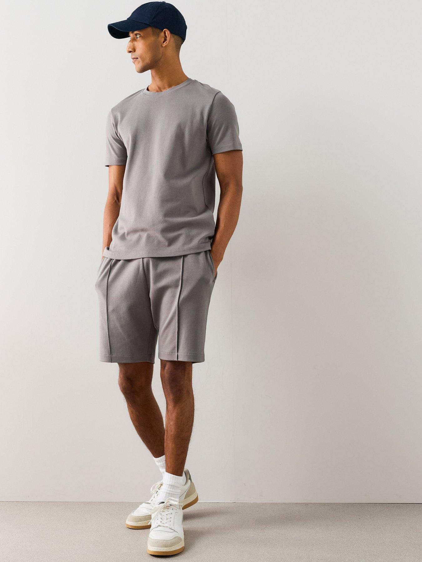 The Very Collection Pure Cotton Interlock T-Shirt And Short Set - Grey