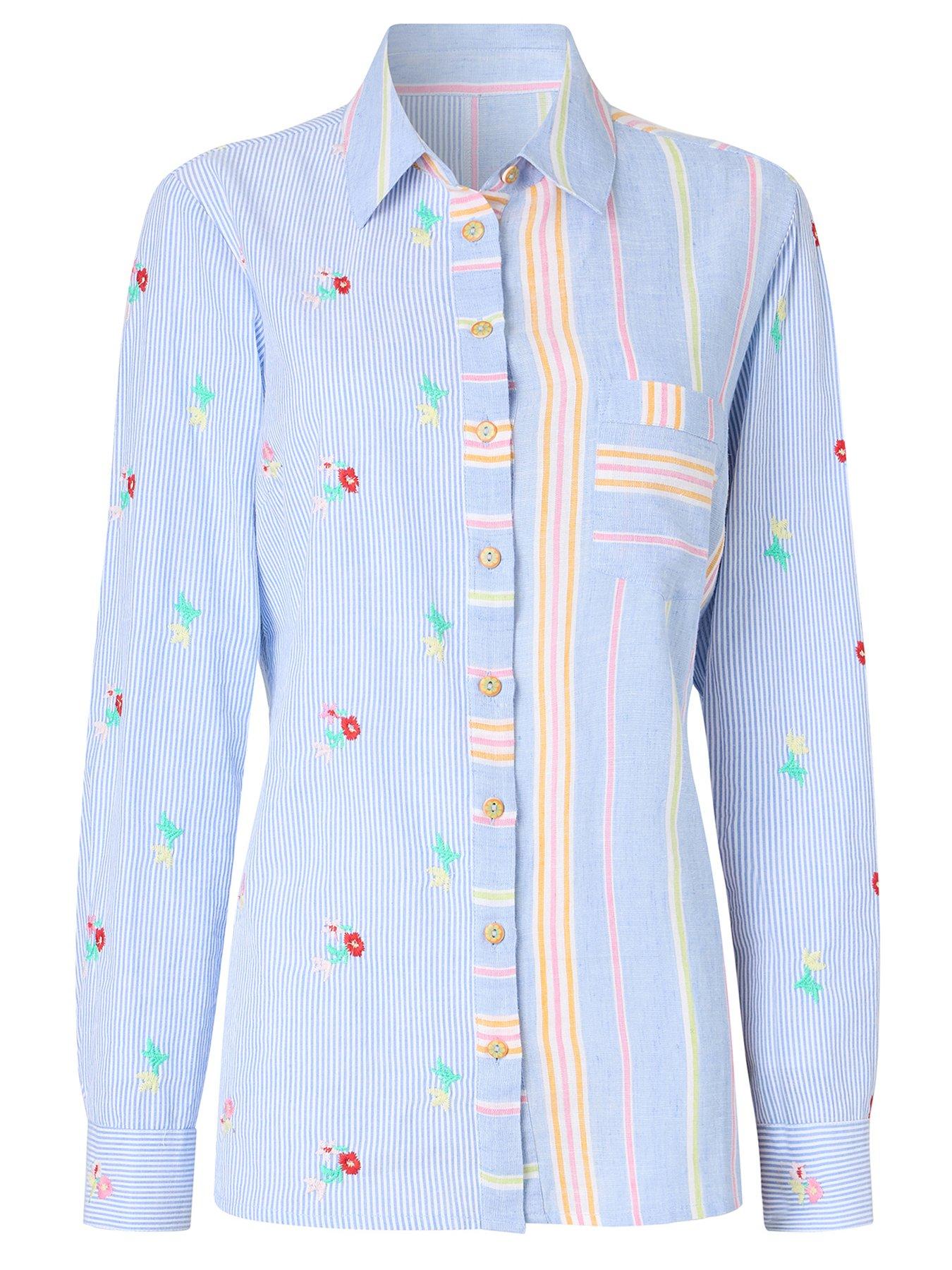 Image 5 of 5 of Joe Browns Florence Embroidered Cotton Shirt - Blue