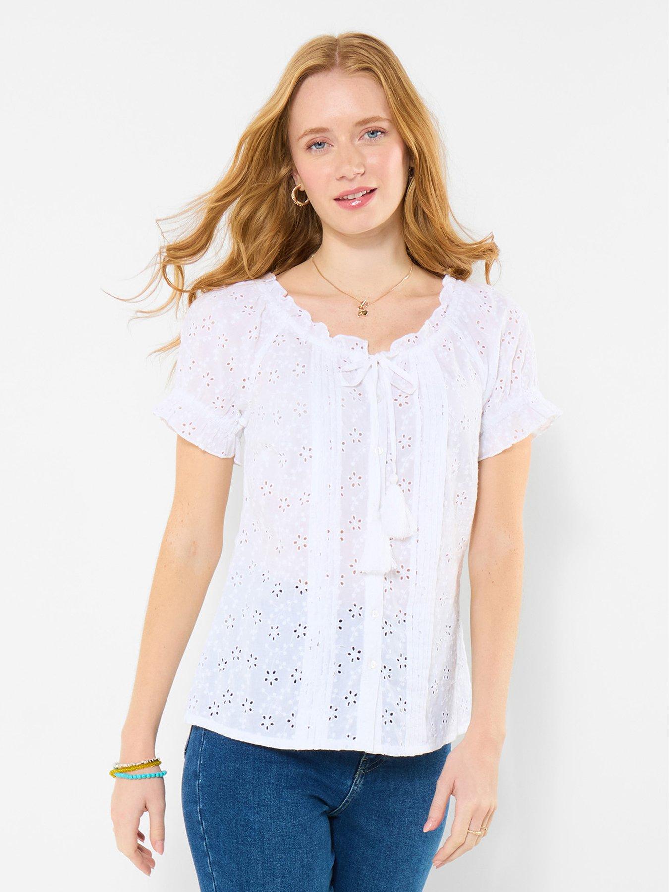 Image 1 of 6 of Joe Browns Beautiful Broderie Top - White
