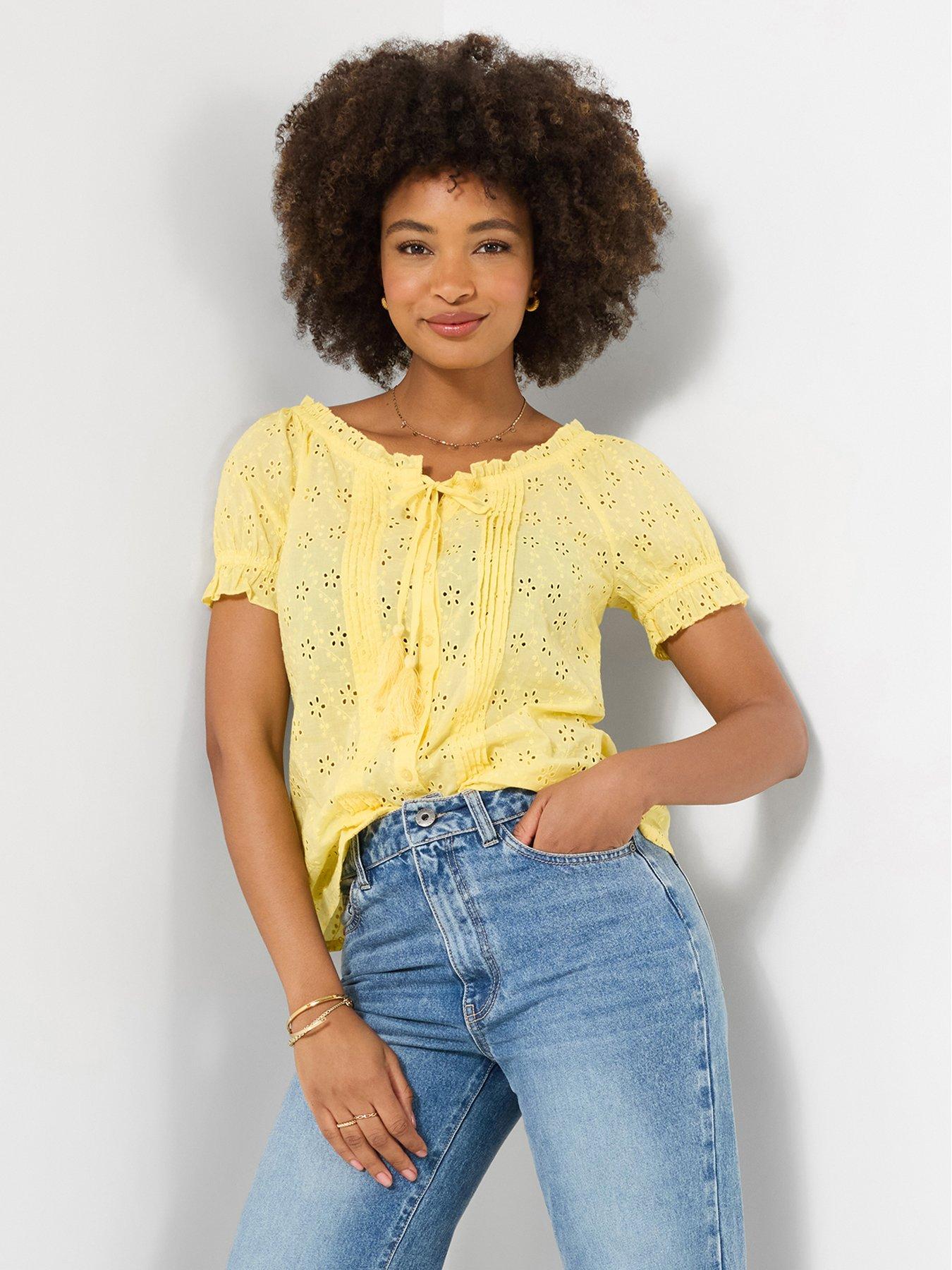 Image 1 of 5 of Joe Browns Beautiful Broderie Top - Yellow