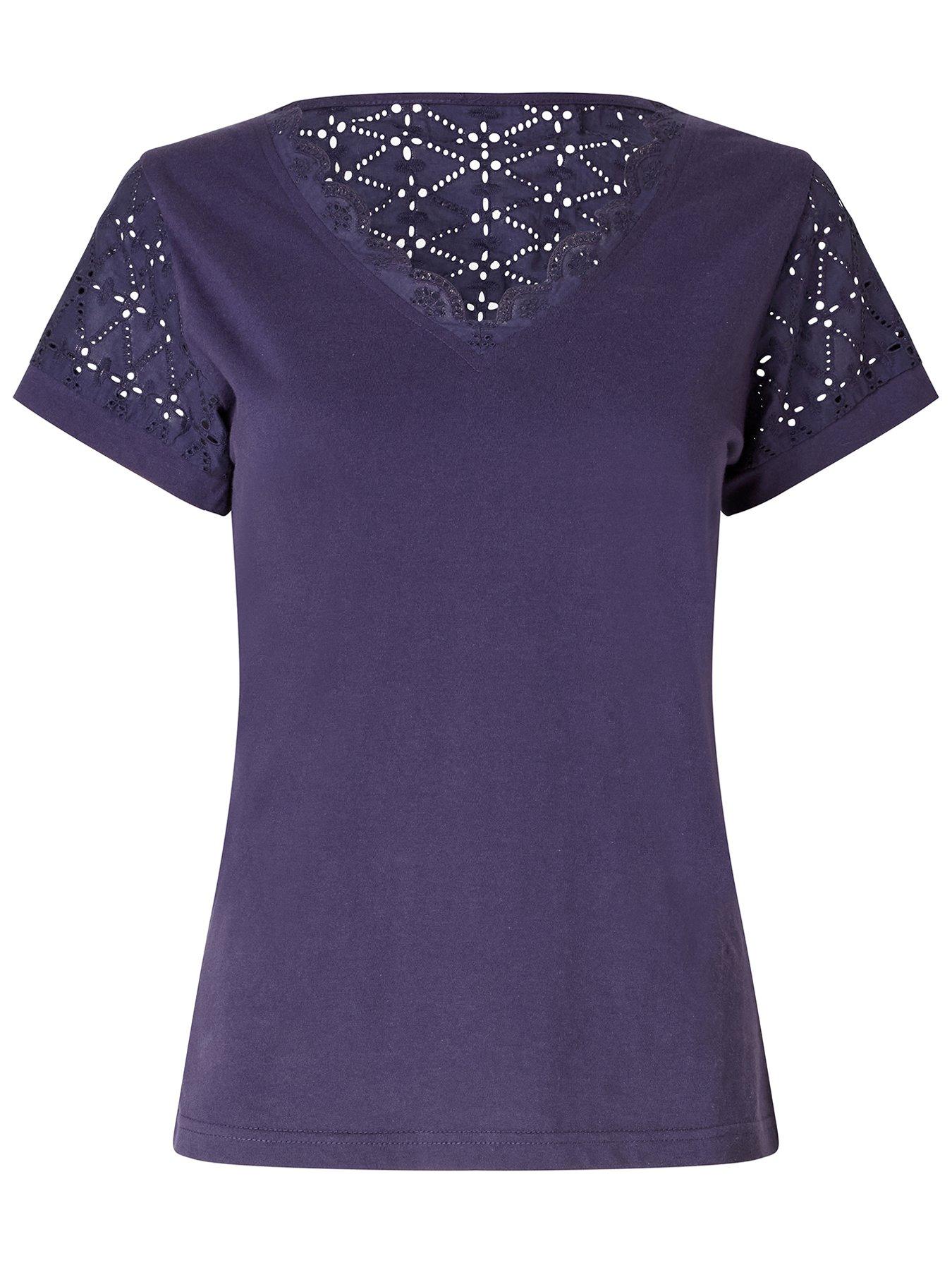 Image 5 of 5 of Joe Browns Summer Brights Broderie Insert T-Shirt - Blue