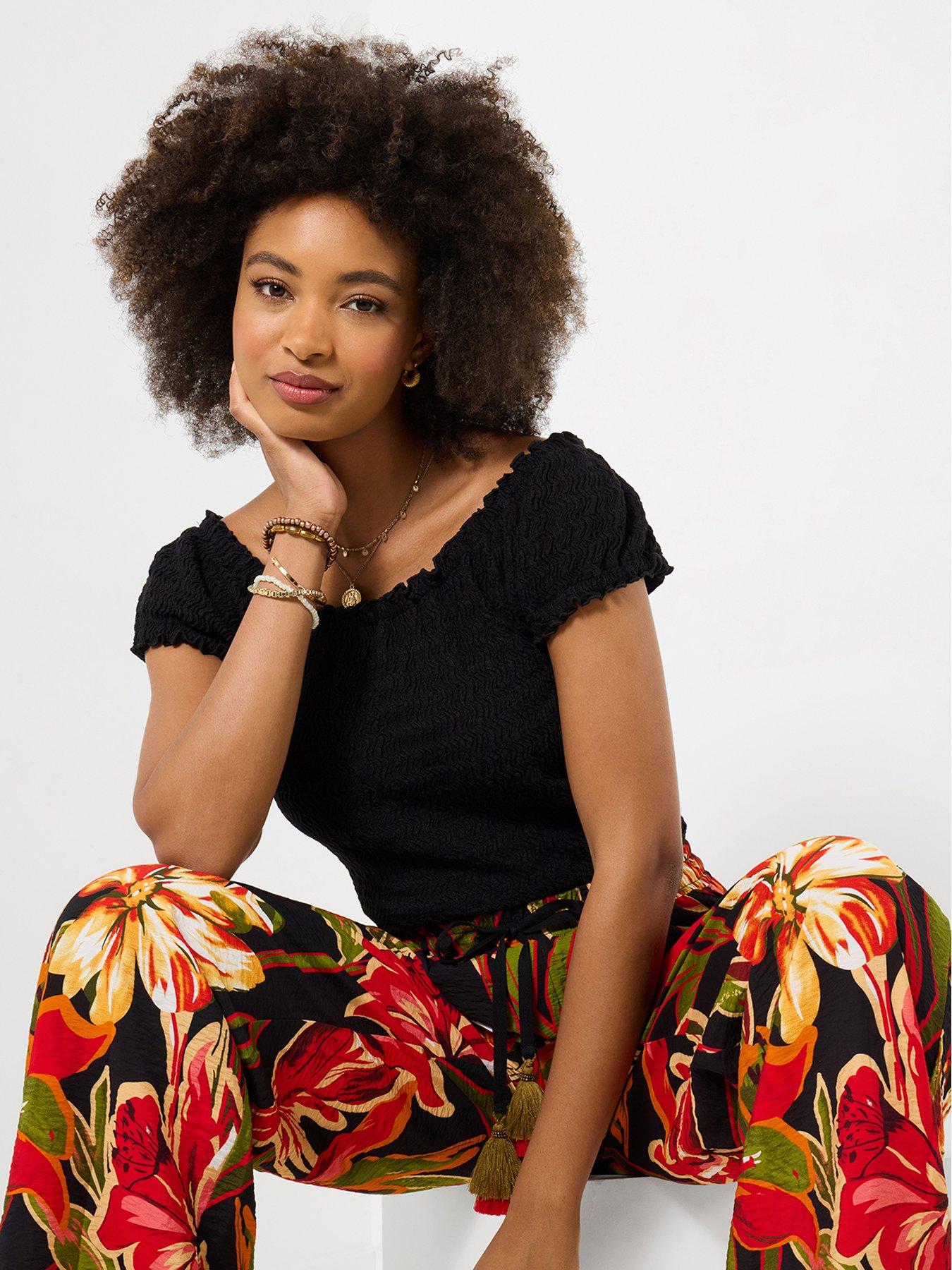 Joe Browns Beautifully Boho Textured Jersey Top - Black