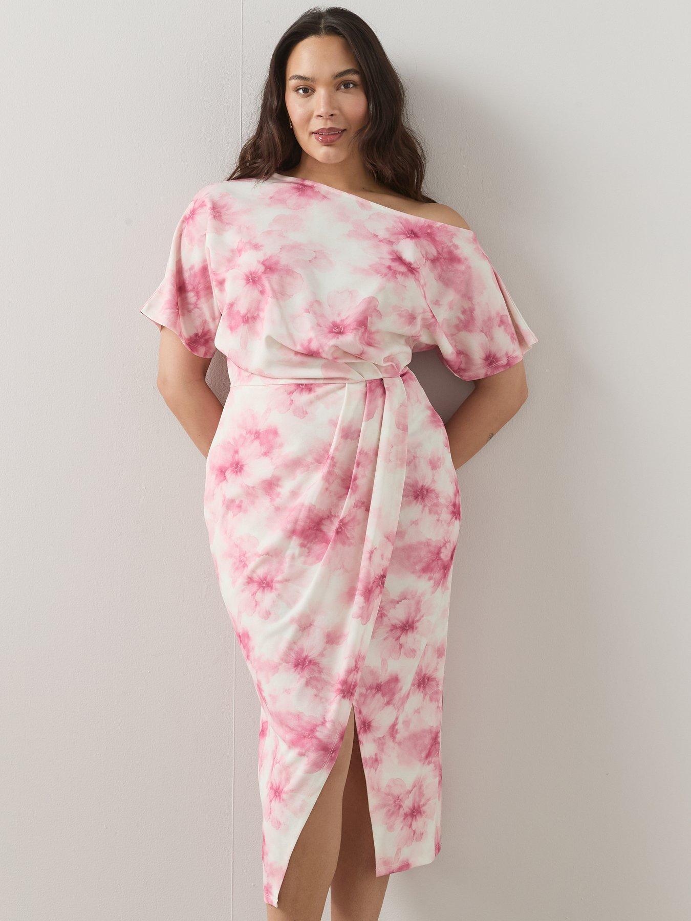 Image 3 of 6 of The Very Collection Curve Off The Shoulder Drape Midi Dress