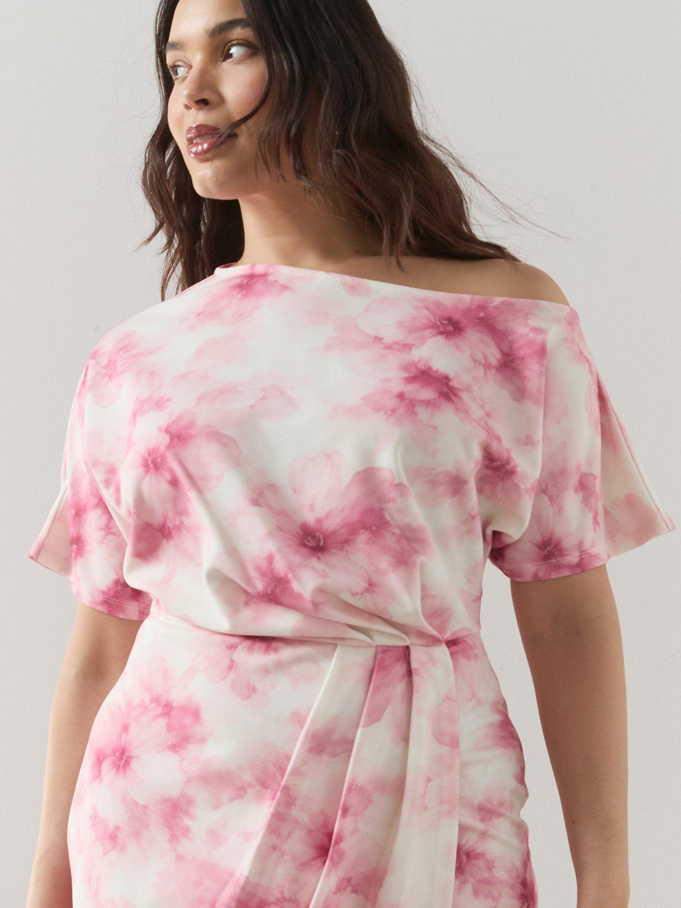 Image 4 of 6 of The Very Collection Curve Off The Shoulder Drape Midi Dress