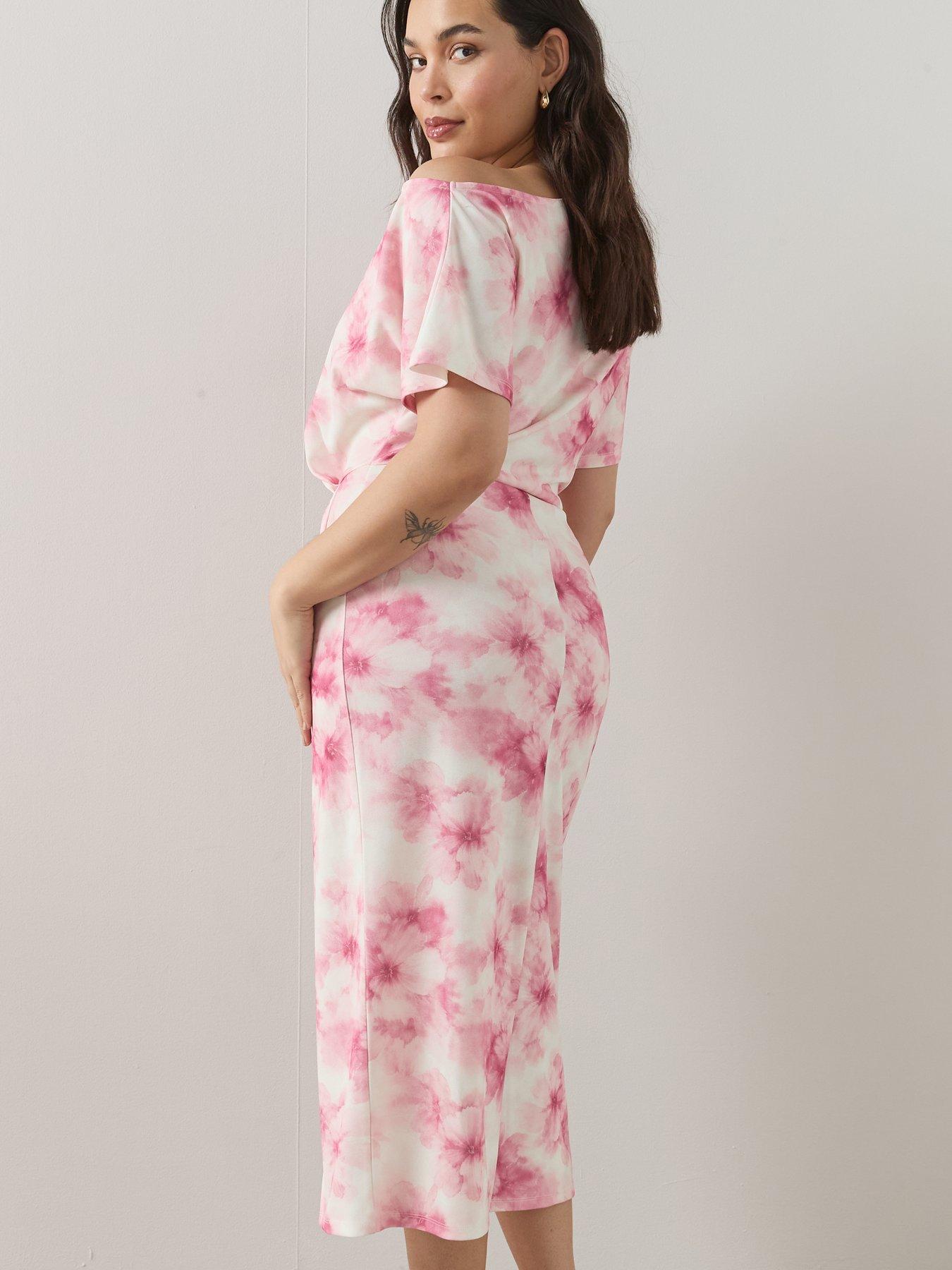 Image 6 of 6 of The Very Collection Curve Off The Shoulder Drape Midi Dress