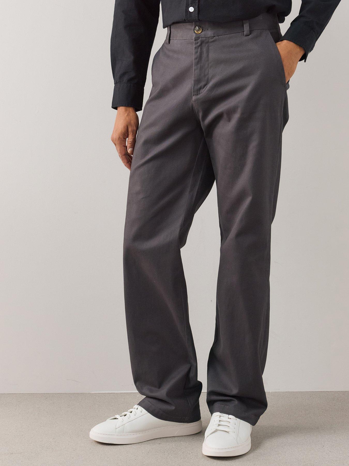 The Very Collection Loose Fit Cotton Rich Chino Trousers With Stretch - Charcoal