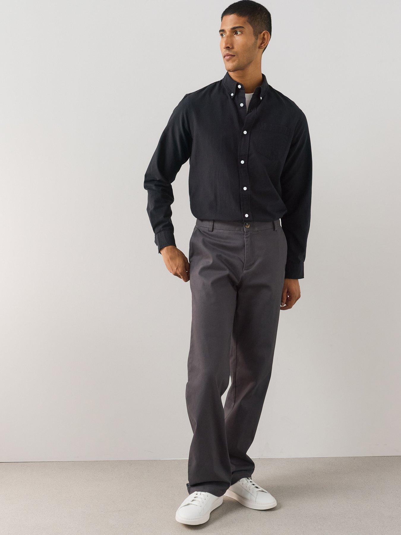 The Very Collection Loose Fit Cotton Rich Chino Trousers With Stretch - Charcoal