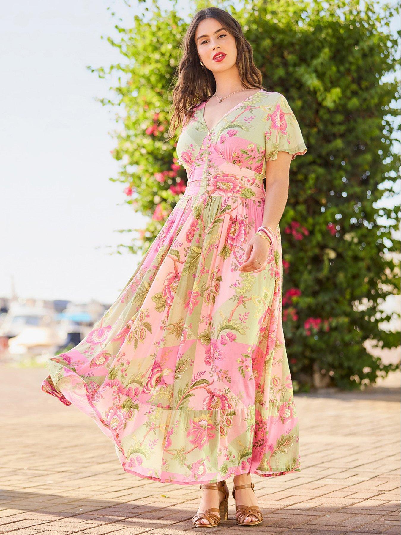 Joe Browns Prettiest Patchwork Print Dress - Green