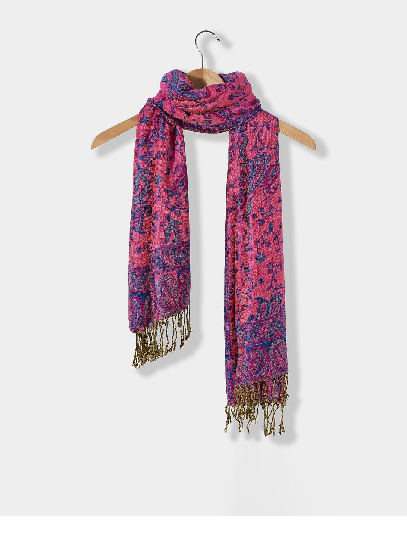 Joe Browns Paradise Paisley Shimmer Scarf - Pink