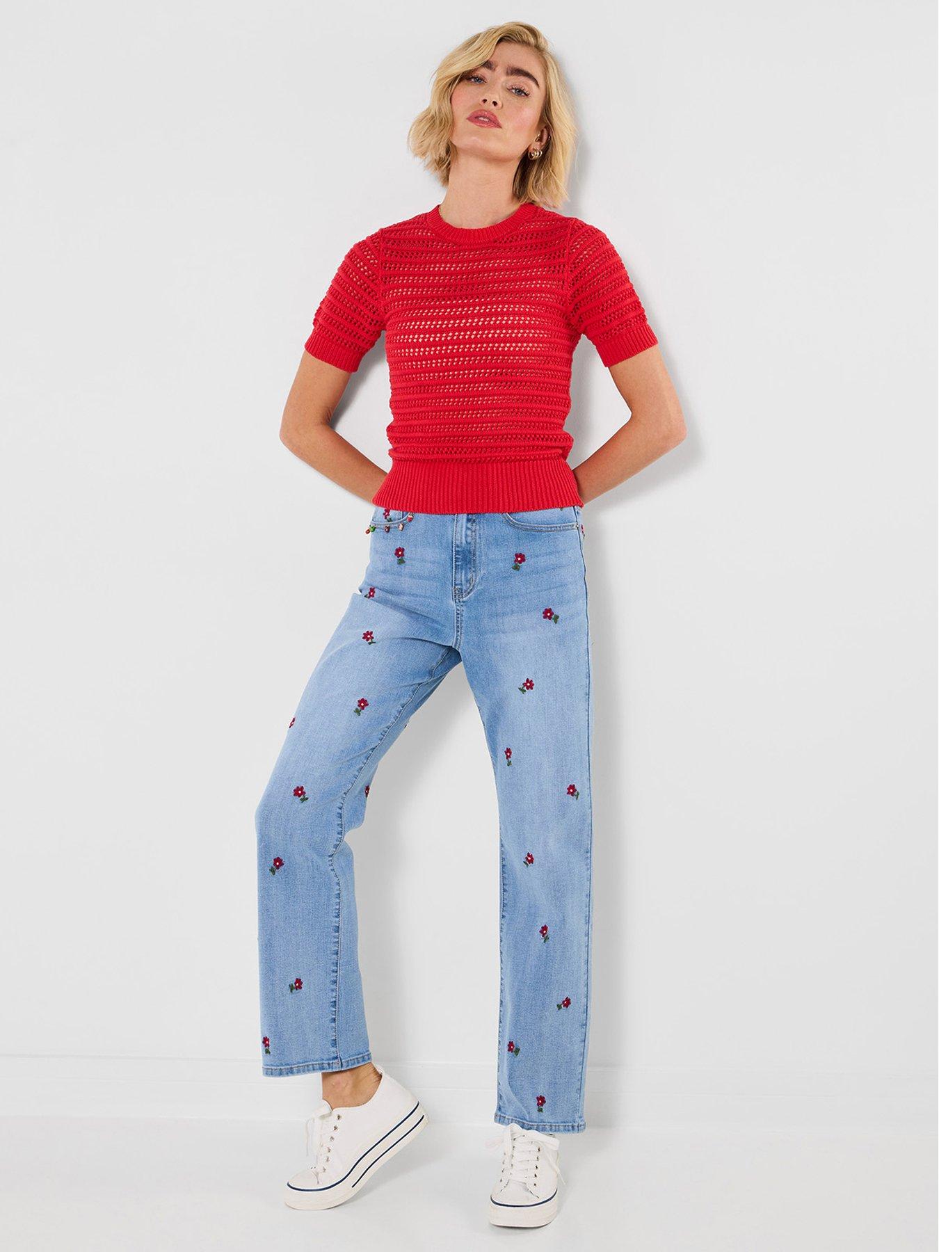 Joe Browns Amelia Floral Embroidered Jeans - Blue