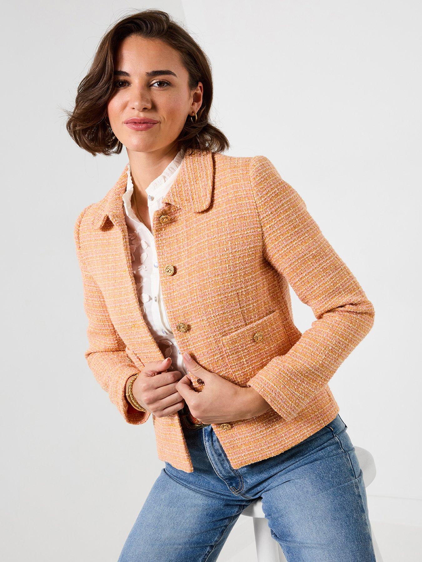 Joe Browns Perfect Summer Boucle Jacket - Orange