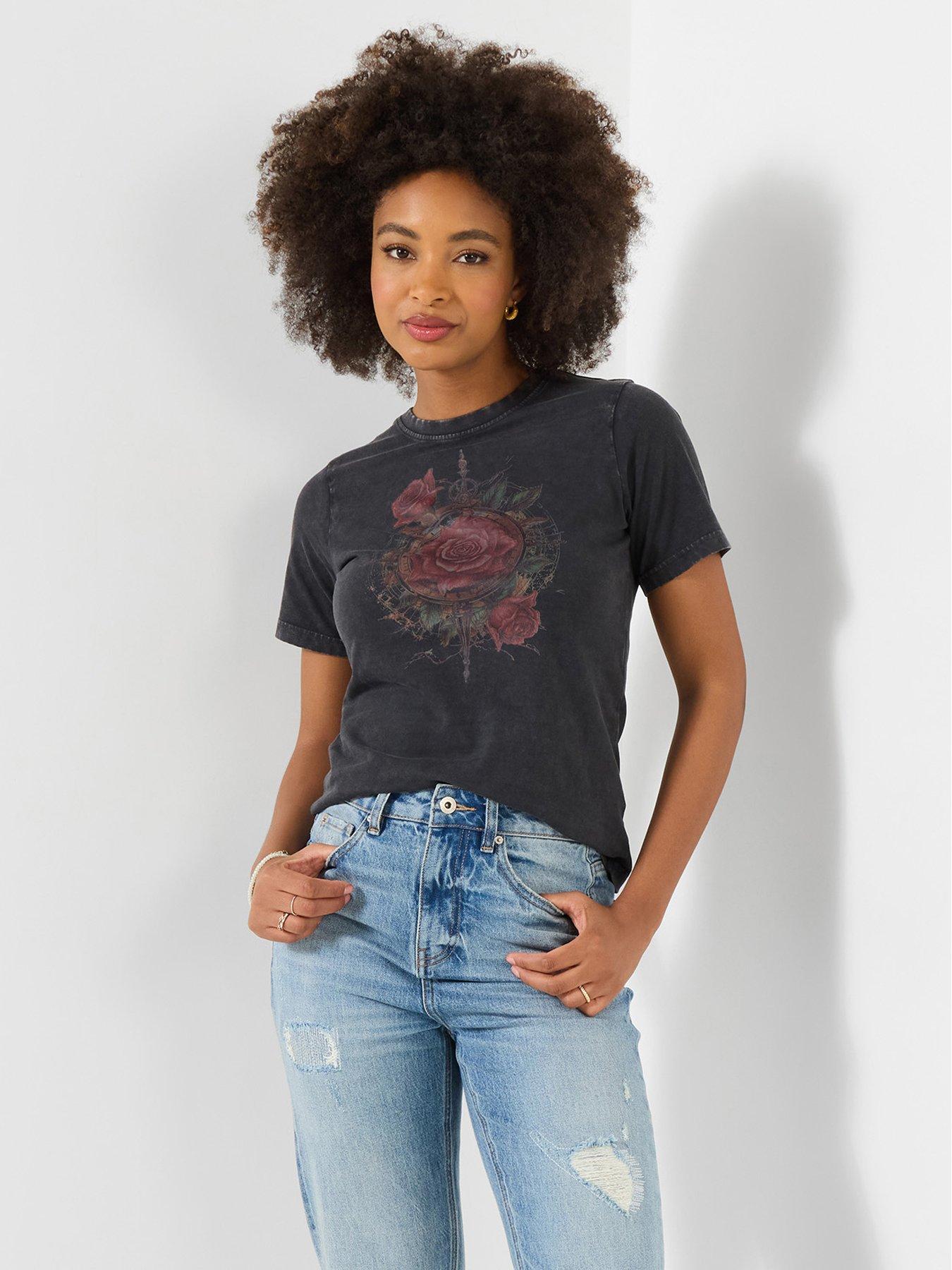 Joe Browns Roses Graphic T-Shirt - Grey