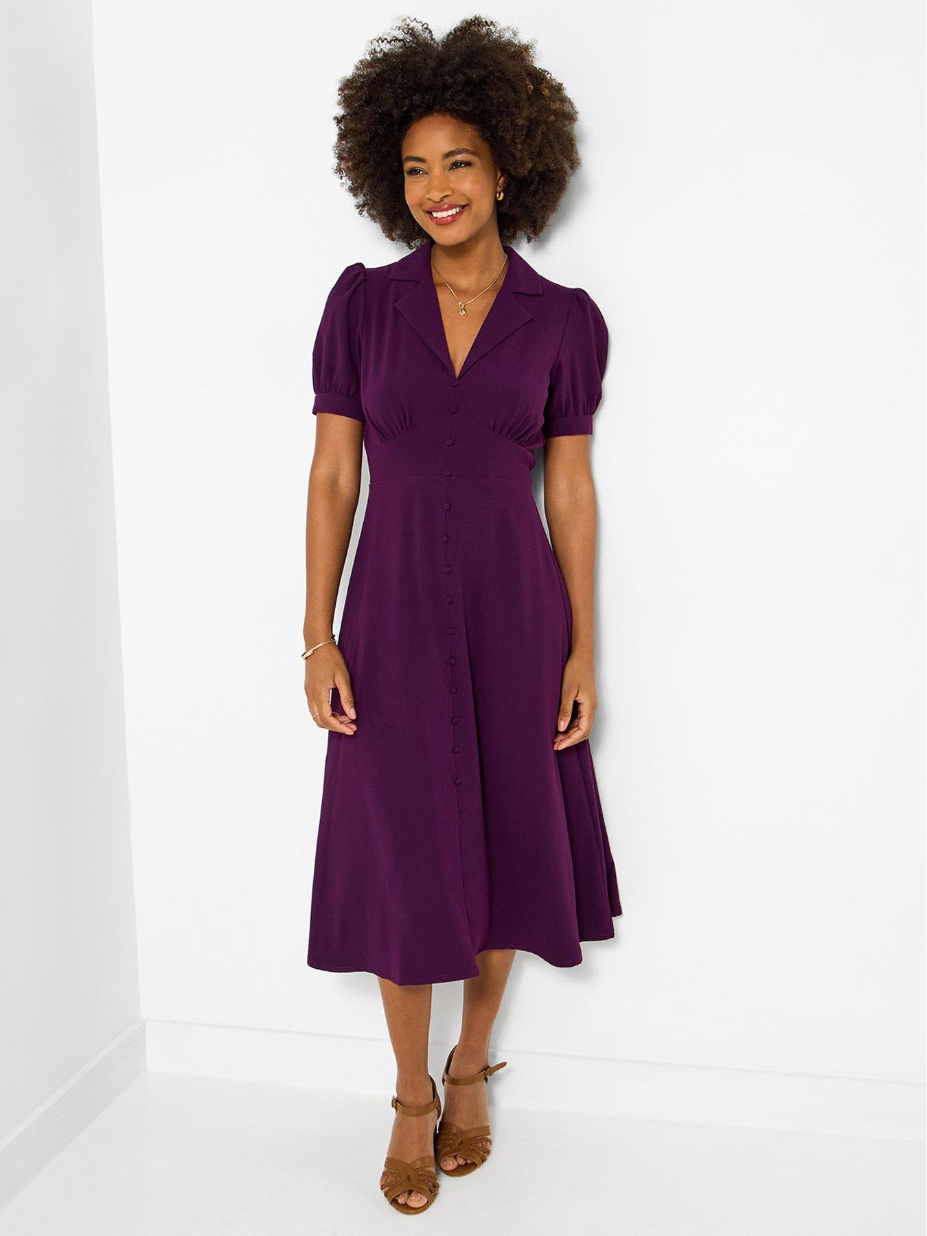 Image 2 of 6 of Joe Browns Sophia Vintage Style Dress - Purple