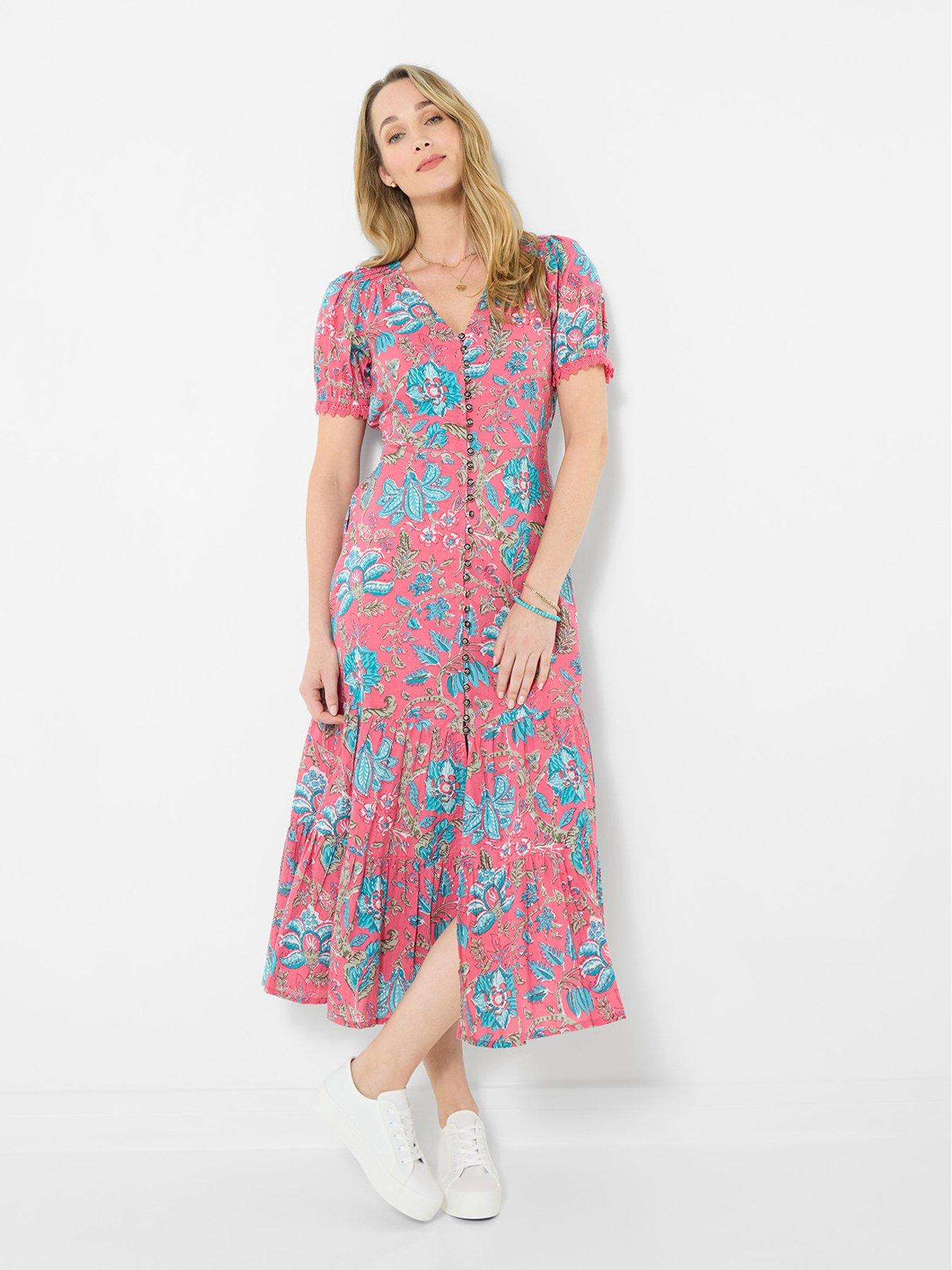 Image 1 of 5 of Joe Browns Lyla Cotton Printed Dress - Pink