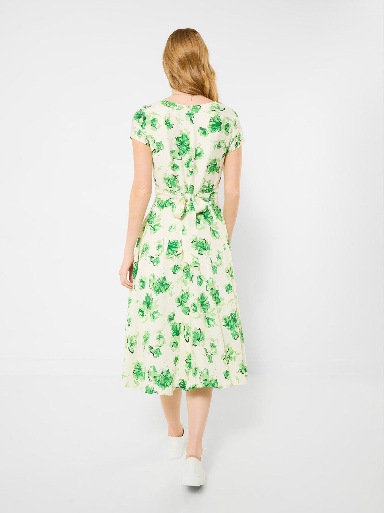 joe browns green dress Joe Browns WF186A Hannah Green Floral Crinkle Cotton Maxi Dress – Dotique main image 0
