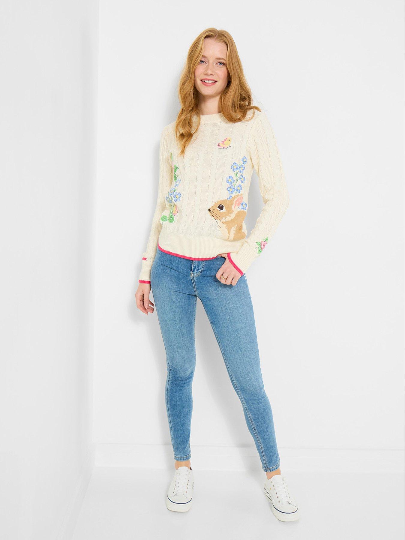 Image 3 of 5 of Joe Browns Carly Embroidered Bunny Jumper - Cream