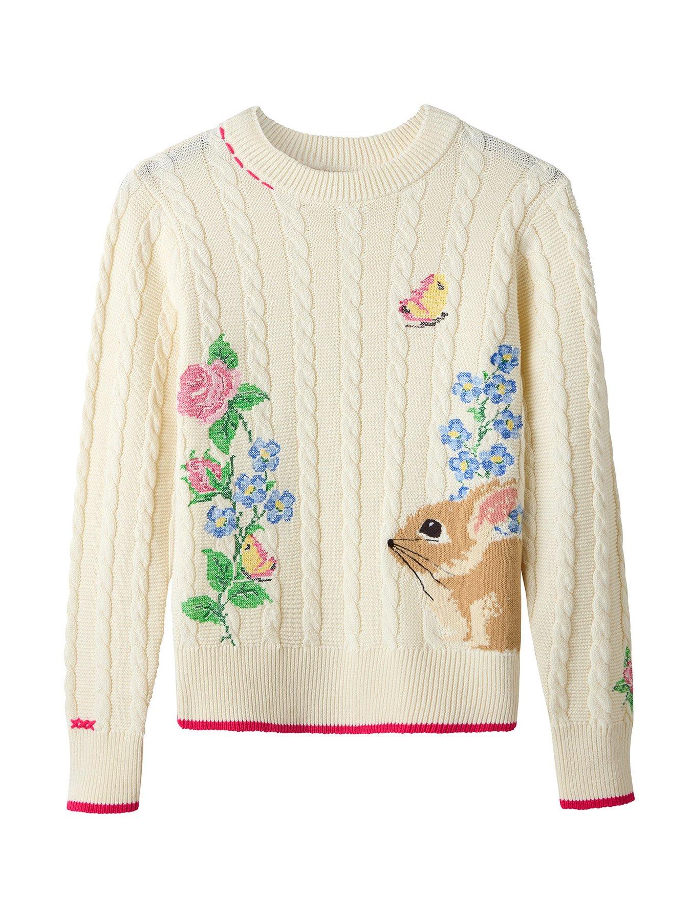 Image 5 of 5 of Joe Browns Carly Embroidered Bunny Jumper - Cream