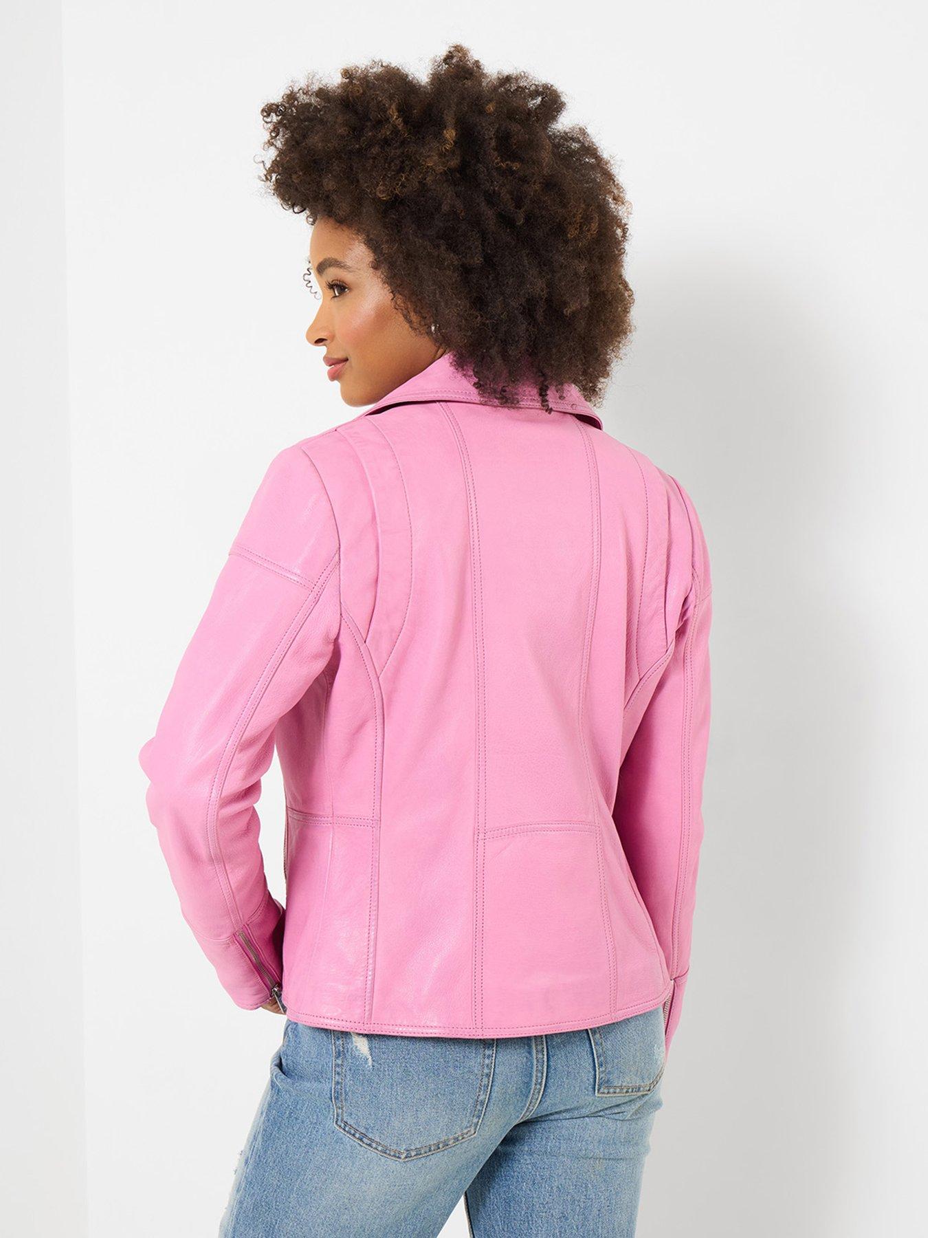 Image 2 of 5 of Joe Browns Pretty In Leather Collared Biker Jacket - Pink