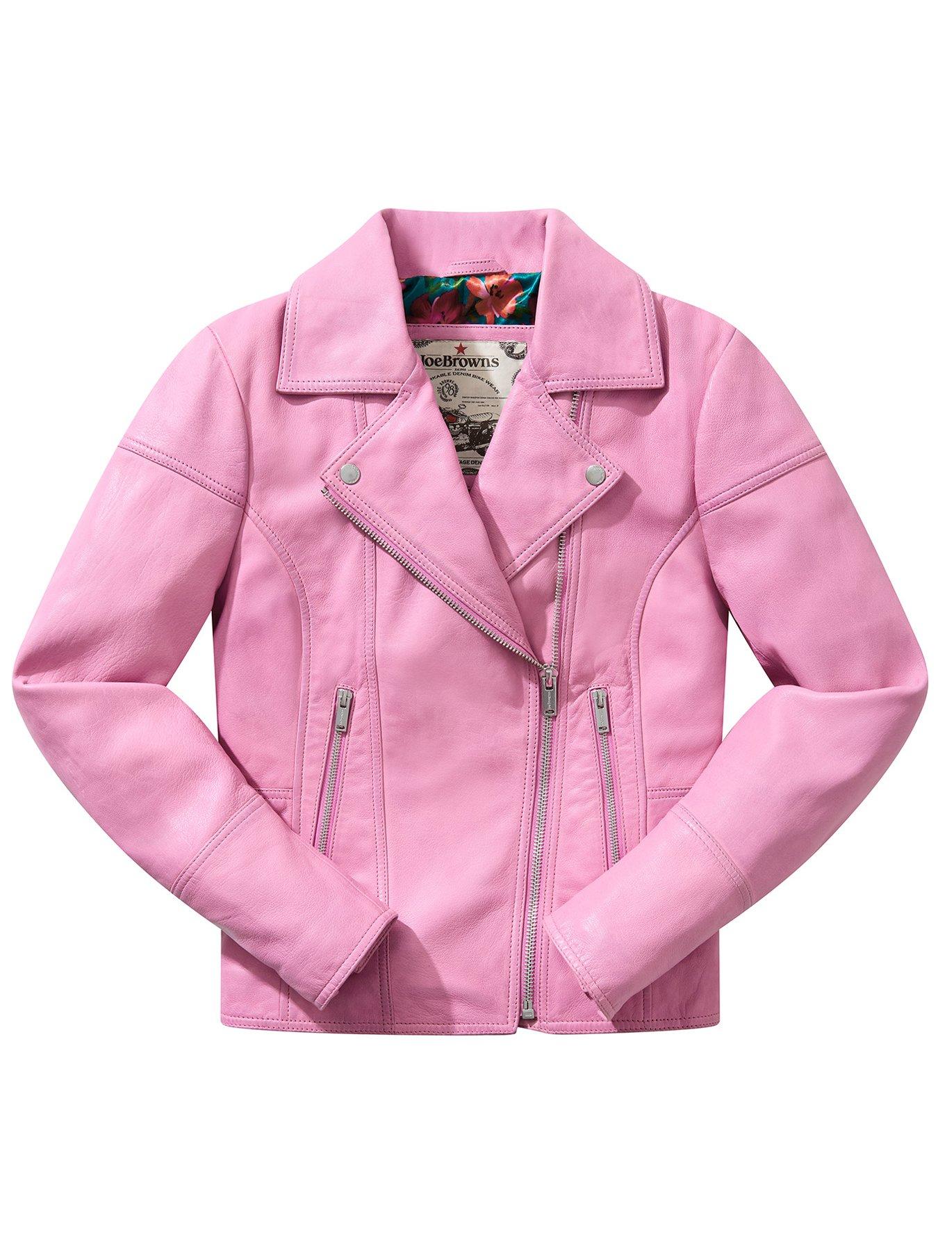 Image 5 of 5 of Joe Browns Pretty In Leather Collared Biker Jacket - Pink