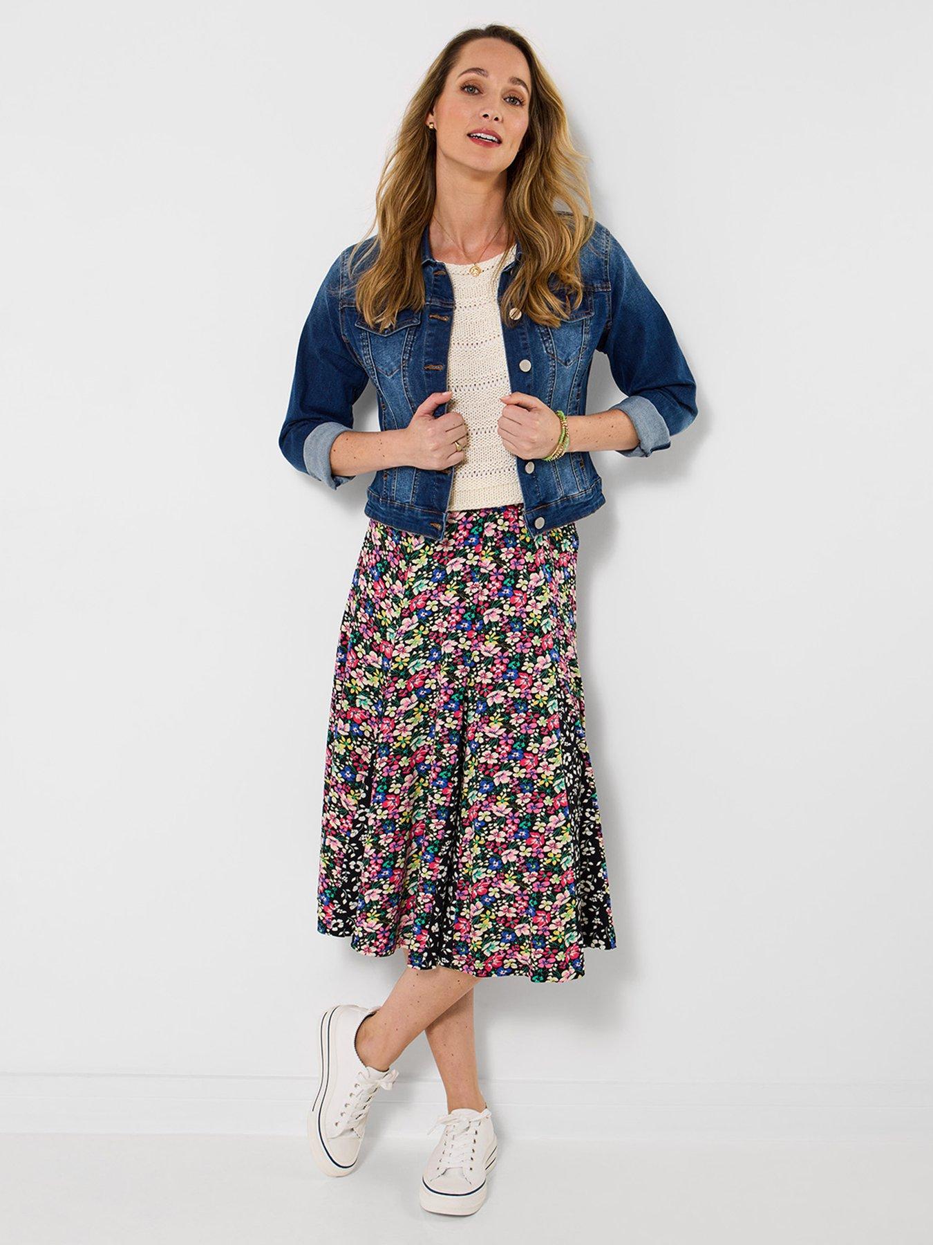 Joe Browns Celine Jersey Knee Length Godet Skirt - Black