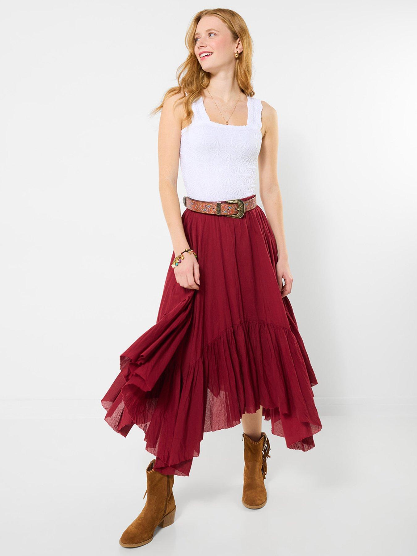 Joe Browns Cali Hanky Hem Skirt - Red