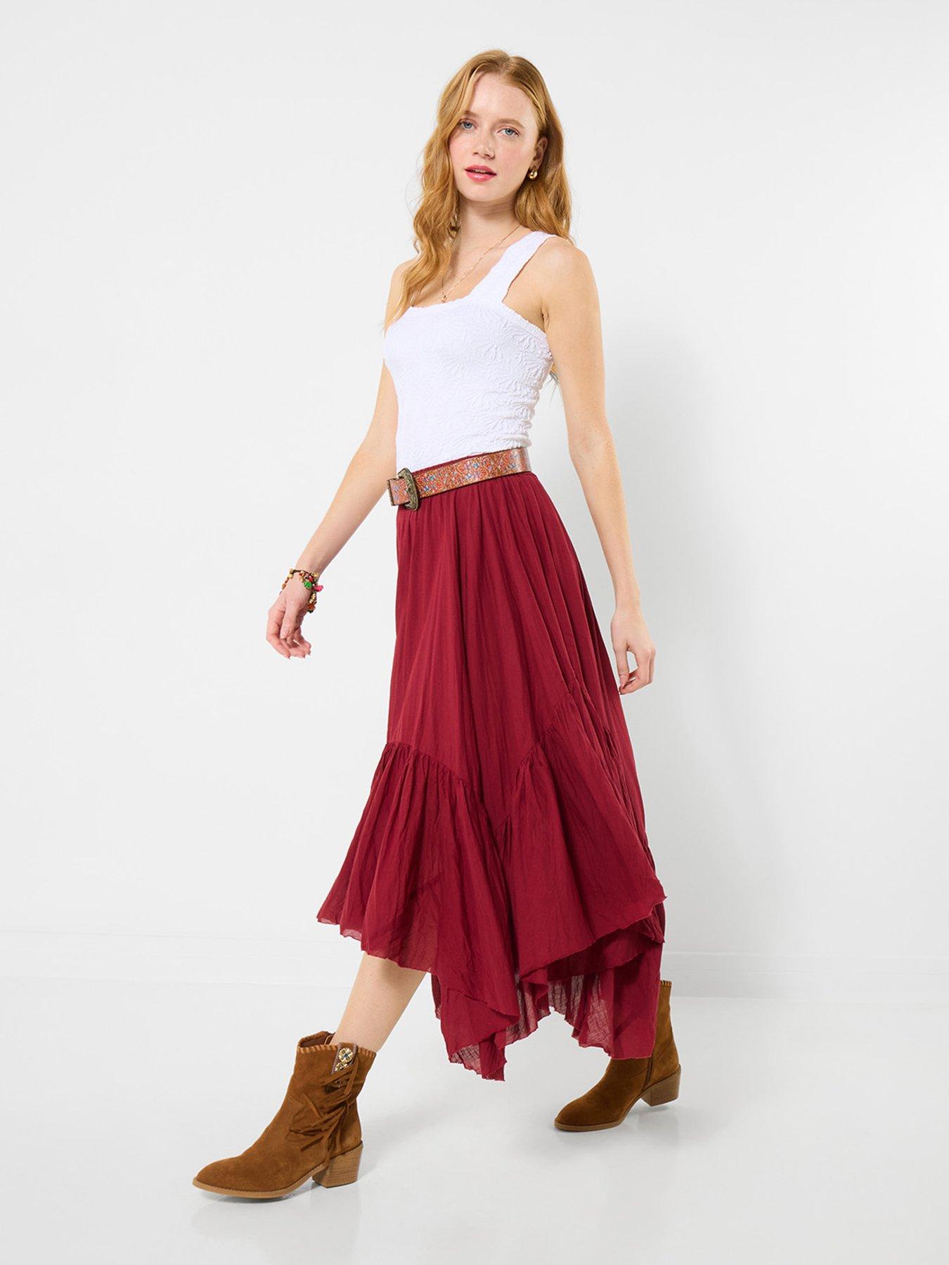 Joe Browns Cali Hanky Hem Skirt - Red | Very