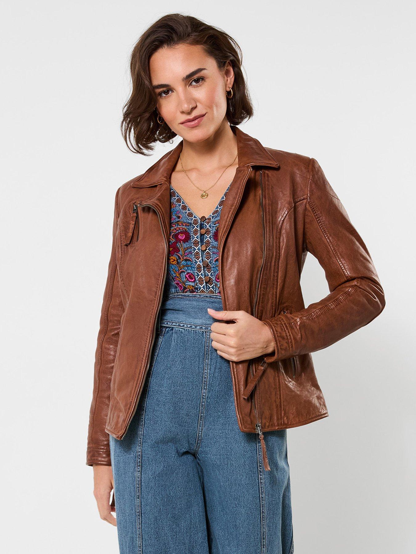 Joe Browns Joes Favourite Leather Jacket - Brown