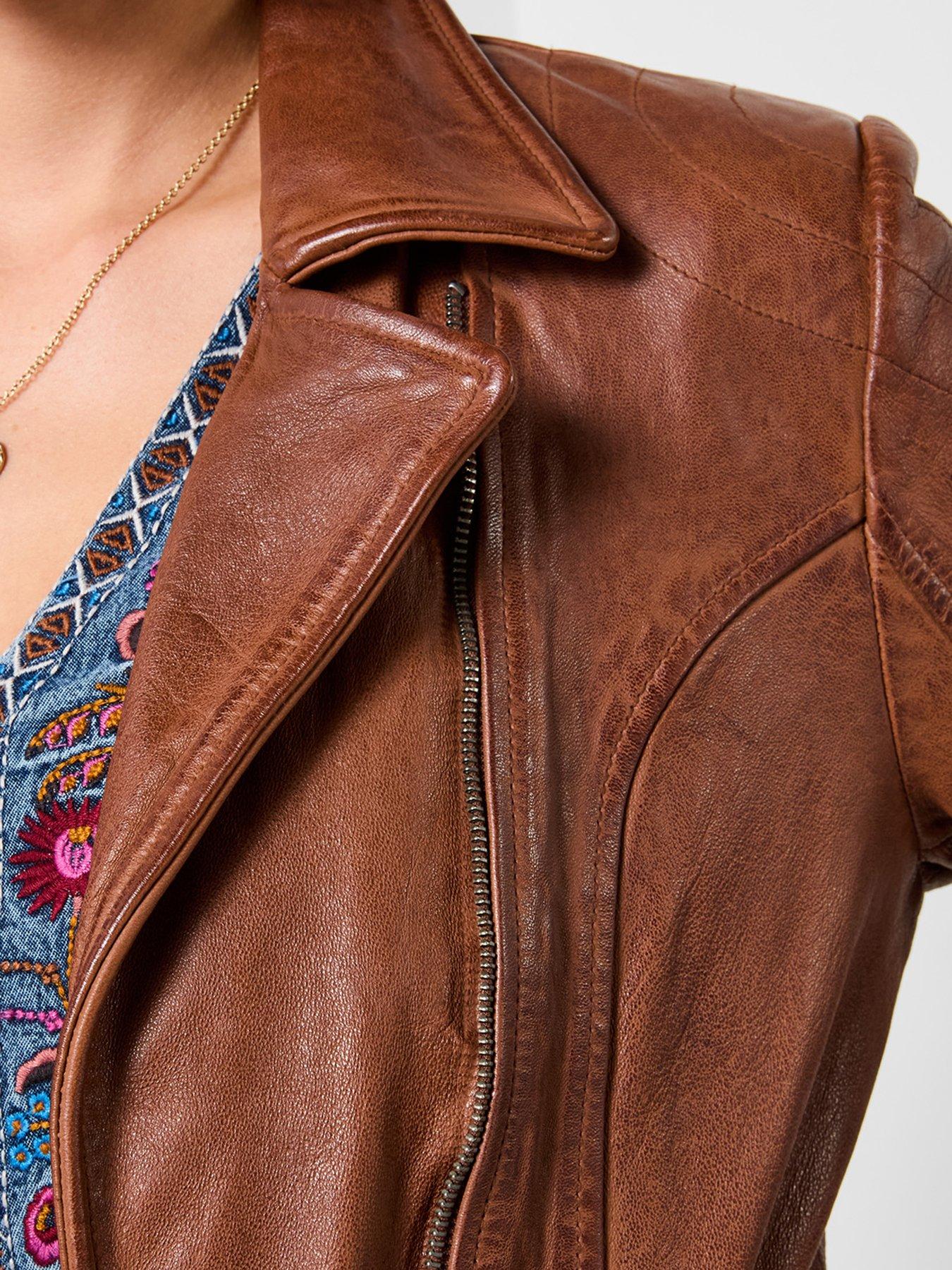 Image 4 of 6 of Joe Browns Joes Favourite Leather Jacket - Brown