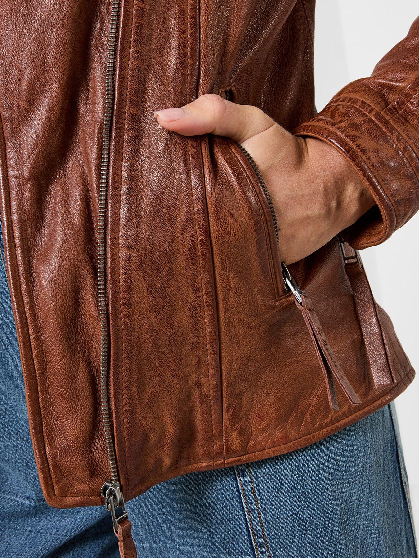 Image 5 of 6 of Joe Browns Joes Favourite Leather Jacket - Brown