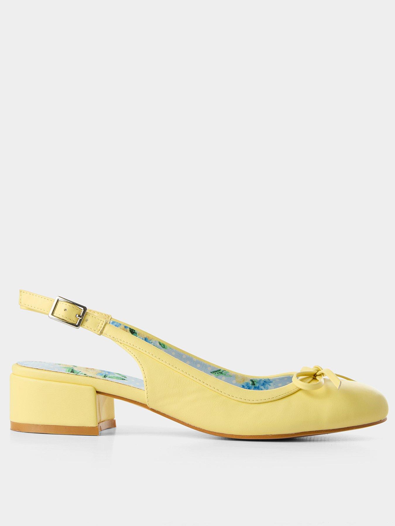 Joe Browns Romy Vintage Sling Back Shoes - Yellow