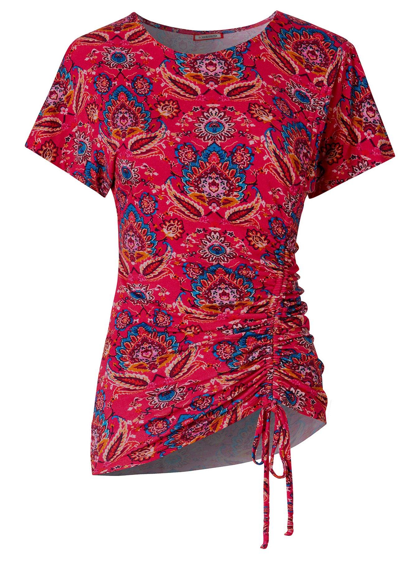 Image 5 of 5 of Joe Browns Summer Spice Ruched Side Jersey Top - Red