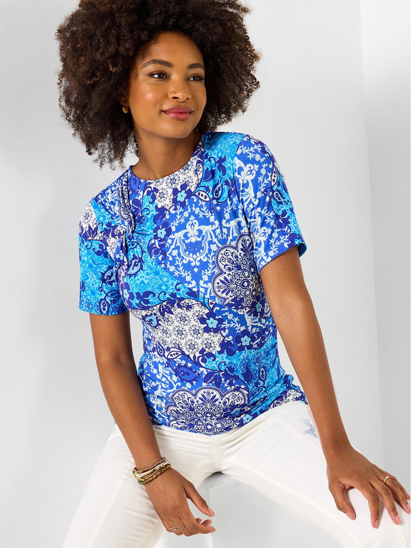 Joe Browns All The Blues Knot Front Jersey Top - Blue