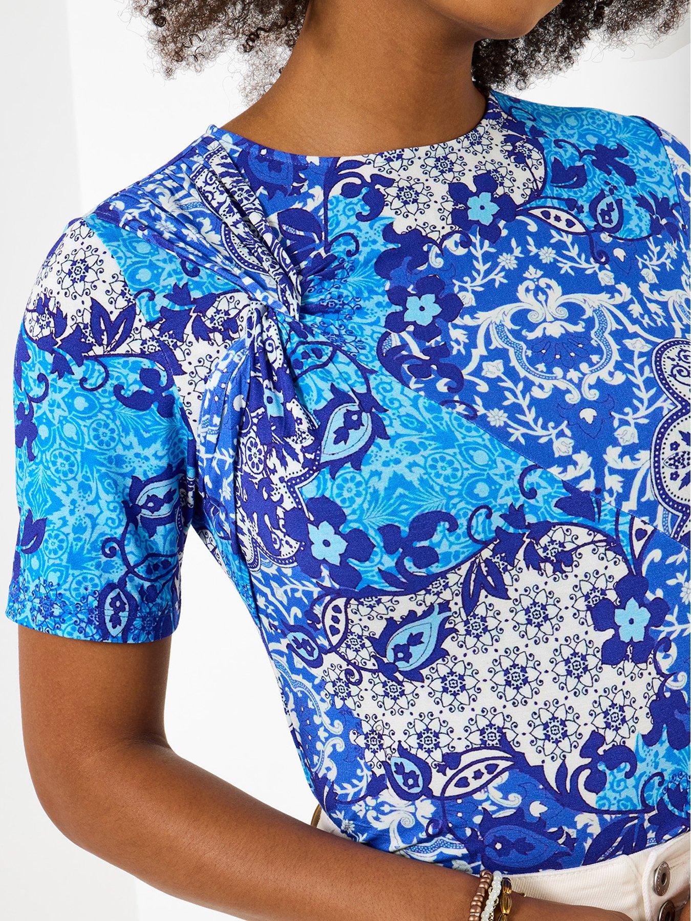 Image 3 of 5 of Joe Browns All The Blues Knot Front Jersey Top - Blue