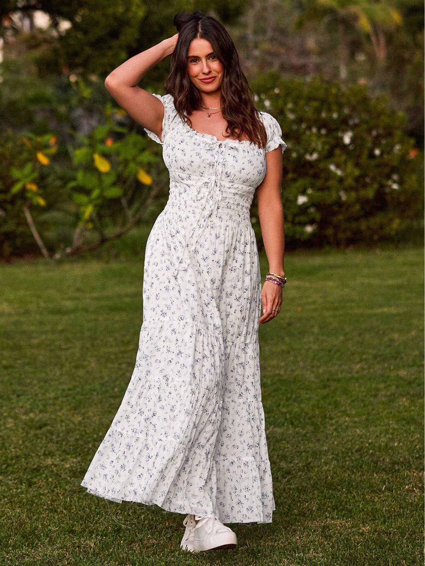 Joe Browns Joe's Favourite Floral Crinkle Cotton Dress - White