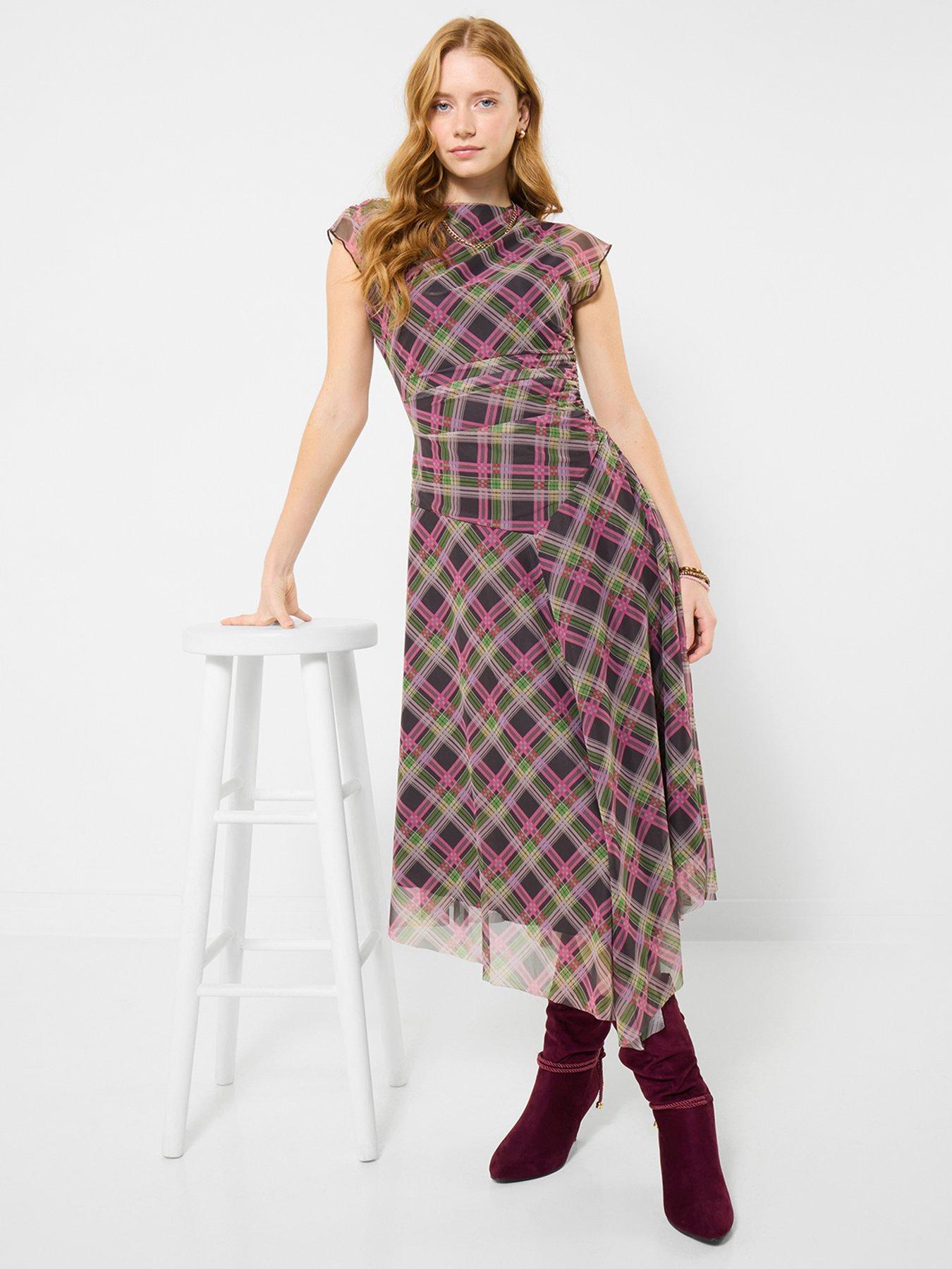 Joe Browns Marcie Check Mesh Dress - Green