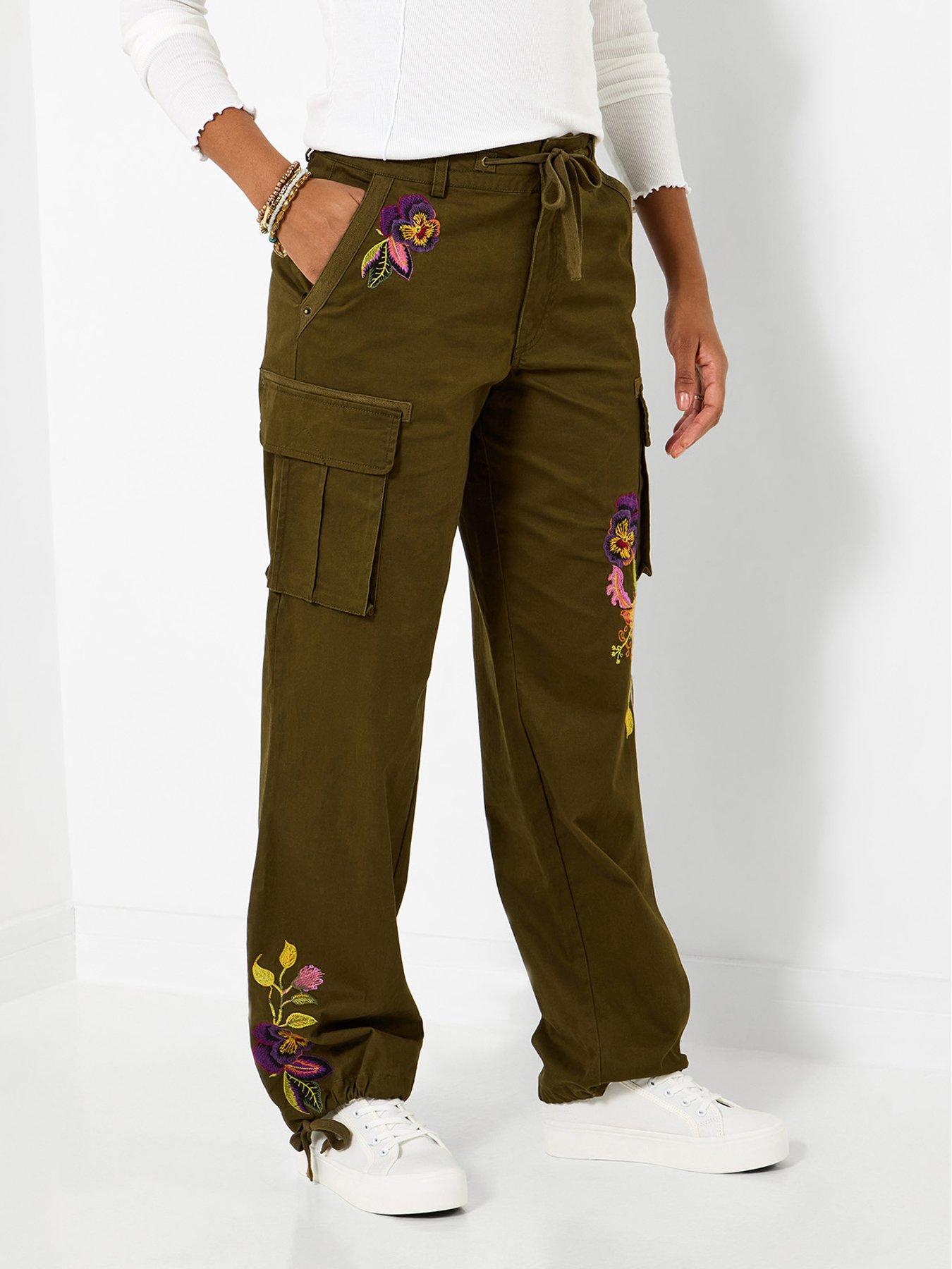 Joe Browns Remarkable Embroidered Cargos - Green